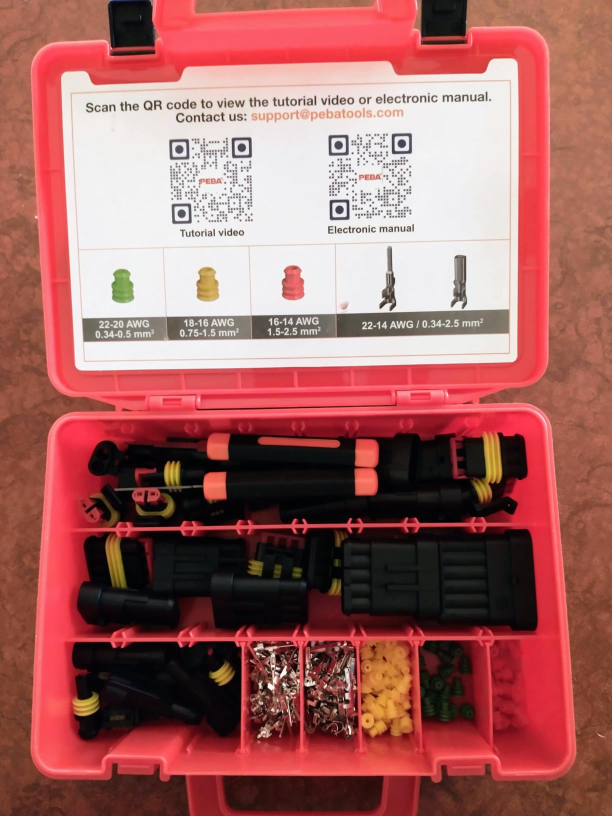 PEBA Waterproof Automotive Electrical Connectors Kit, Automotive Male/Female 1/2/3/4/5/6-Pin and Ratchet Crimping Tool AWG22-14, Ideal for Cars, Motorcycles & Boats | Wire Stripper, Pin Removal Tool customer photo 2
