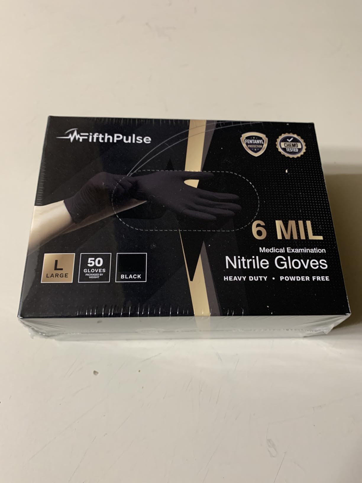 FifthPulse 6 Mil Black Nitrile Gloves, Heavy Duty Mechanic and Food Grade Glove - Powder-Free, Latex-Free Medical Exam Gloves customer photo 1