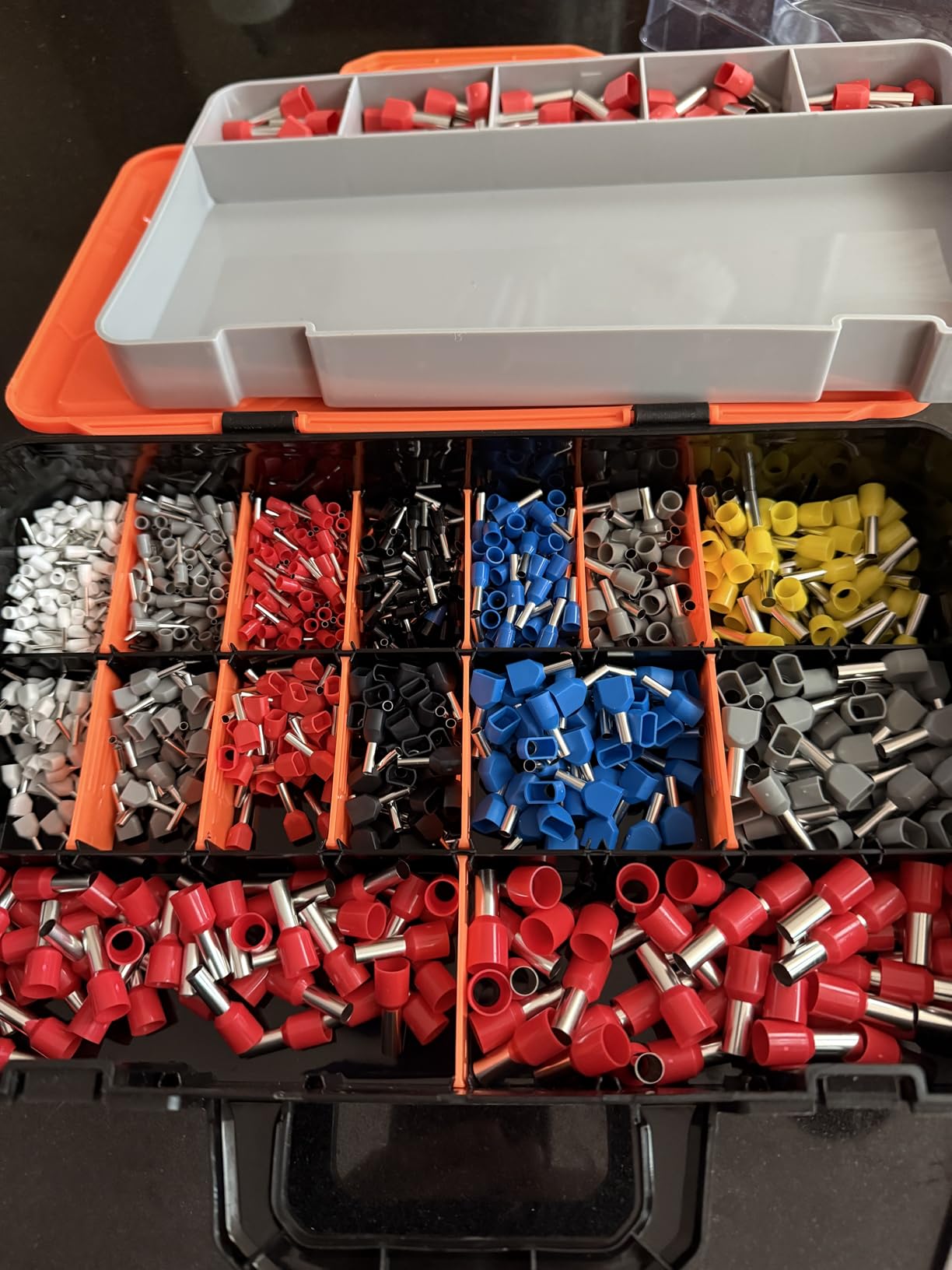 Preciva Ferrule Crimping Tool Kit with Portable Suitcase, Square Crimping Pliers for AWG 28-5 Ratchet Crimper with 1300 PCS Single & Dual Ferrule Connectors customer photo 1