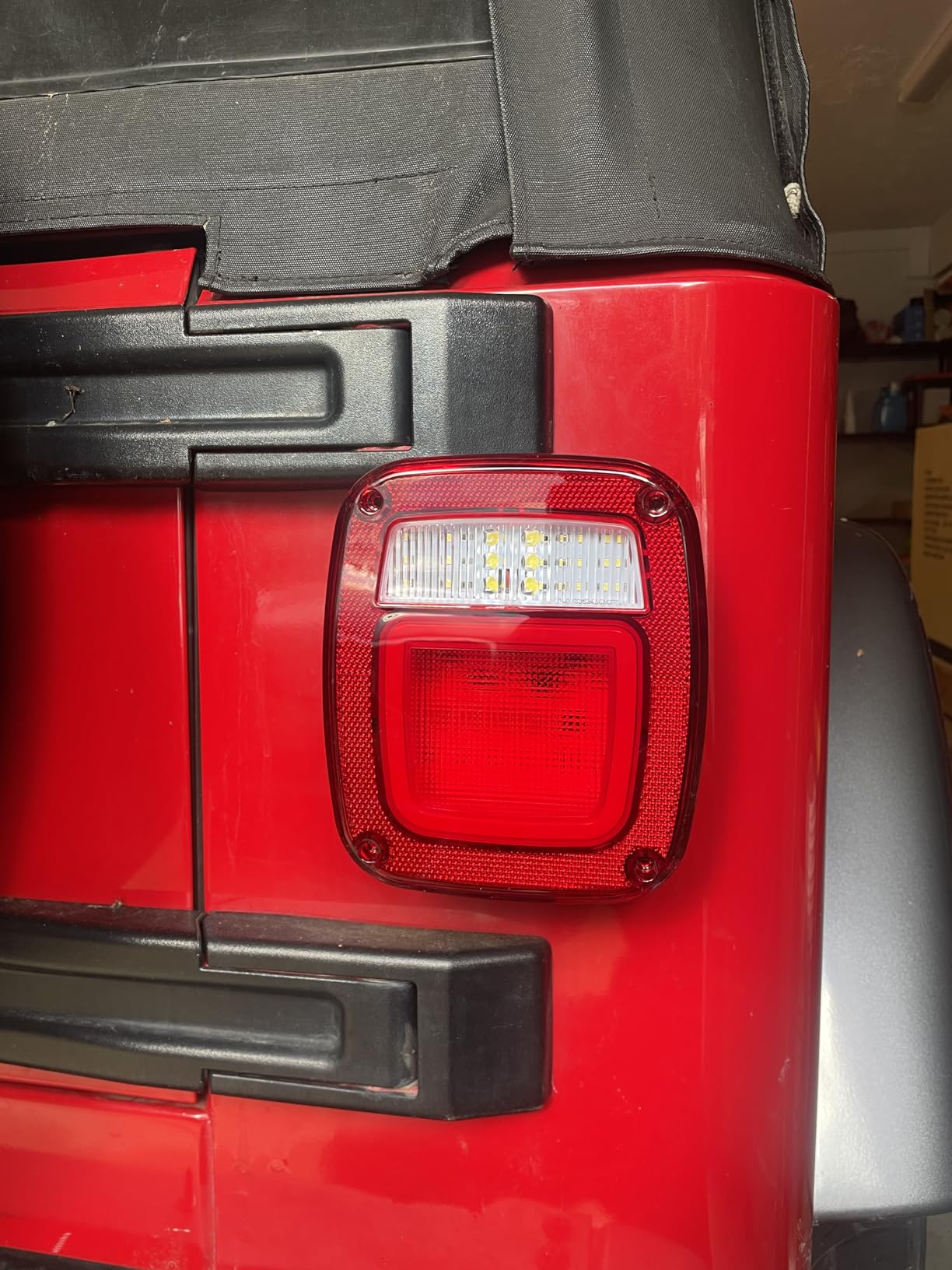 Partsam 2Pcs LED Tail Lights Assembly Rear Combination Stop Turn Tail Halo Glow, with Reverse Marker License Light for Wrangler TJ YJ CJ F-Series Flatbed Trucks customer photo 1