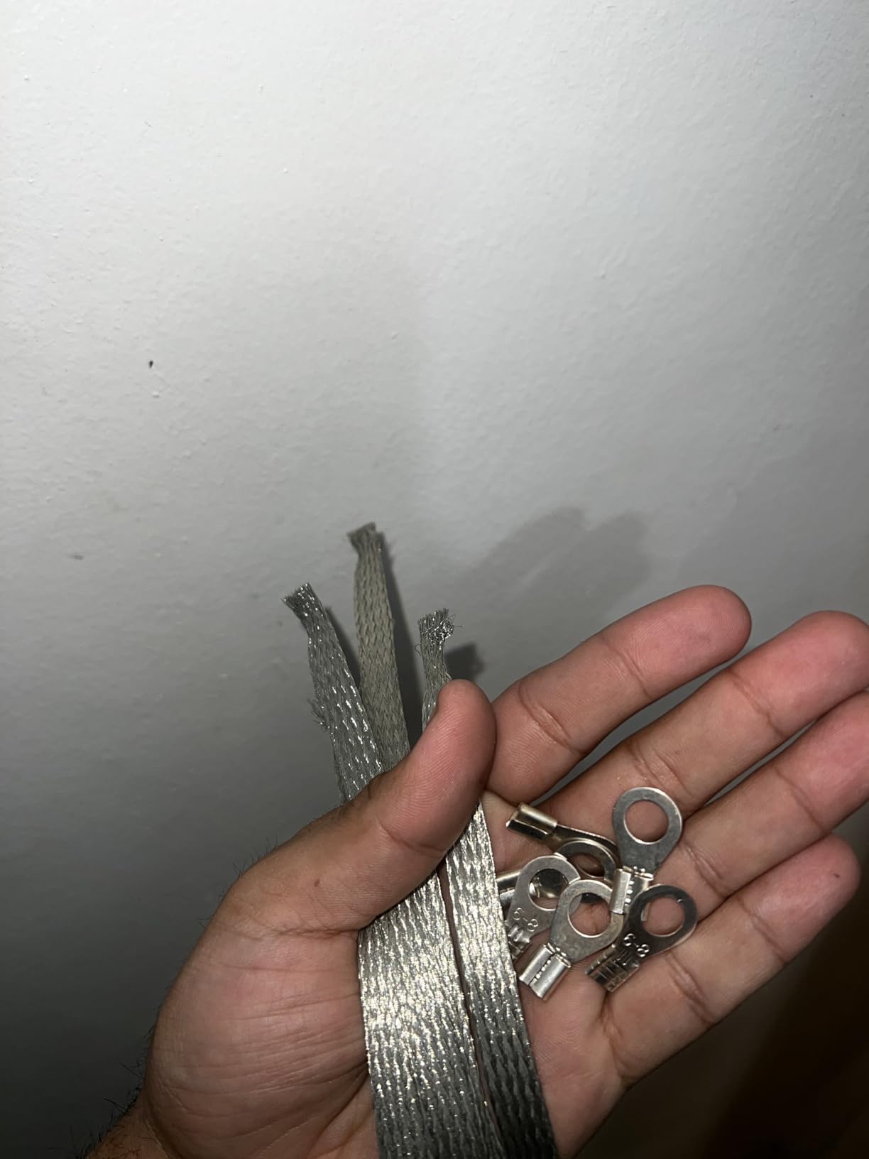 Kingdder 12 Pcs Ground Straps, 10/15/20 Inch Engine Universal Automotive Grounding Cable Straps Kit with Ring Terminals Flat Braided Copper Tinned Copper Ground Wire for Most Cars (Orange) customer photo 1