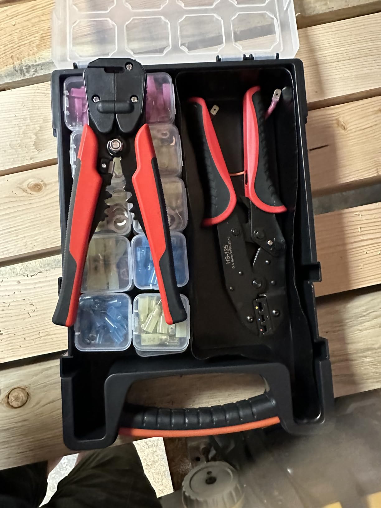 Kuject Crimping Tool Kit, 340 PCS Heat Shrink Wire Connectors(AWG22-10), 3-in-1 Adjustable Wire Stripper and Wire Crimper Kit for Automotive, Marine, and Electrical Repairs customer photo 1