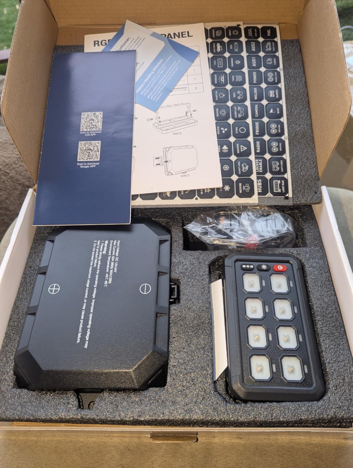 SUPAREE 8 Gang Bluetooth RGB Switch Panel, Toggle Momentary Flash Strobe Memory Function Auxiliary Switch Panel, Waterproof Circuit Control Relay System Box Universal for Truck ATV SUV UTV Boat customer photo 2