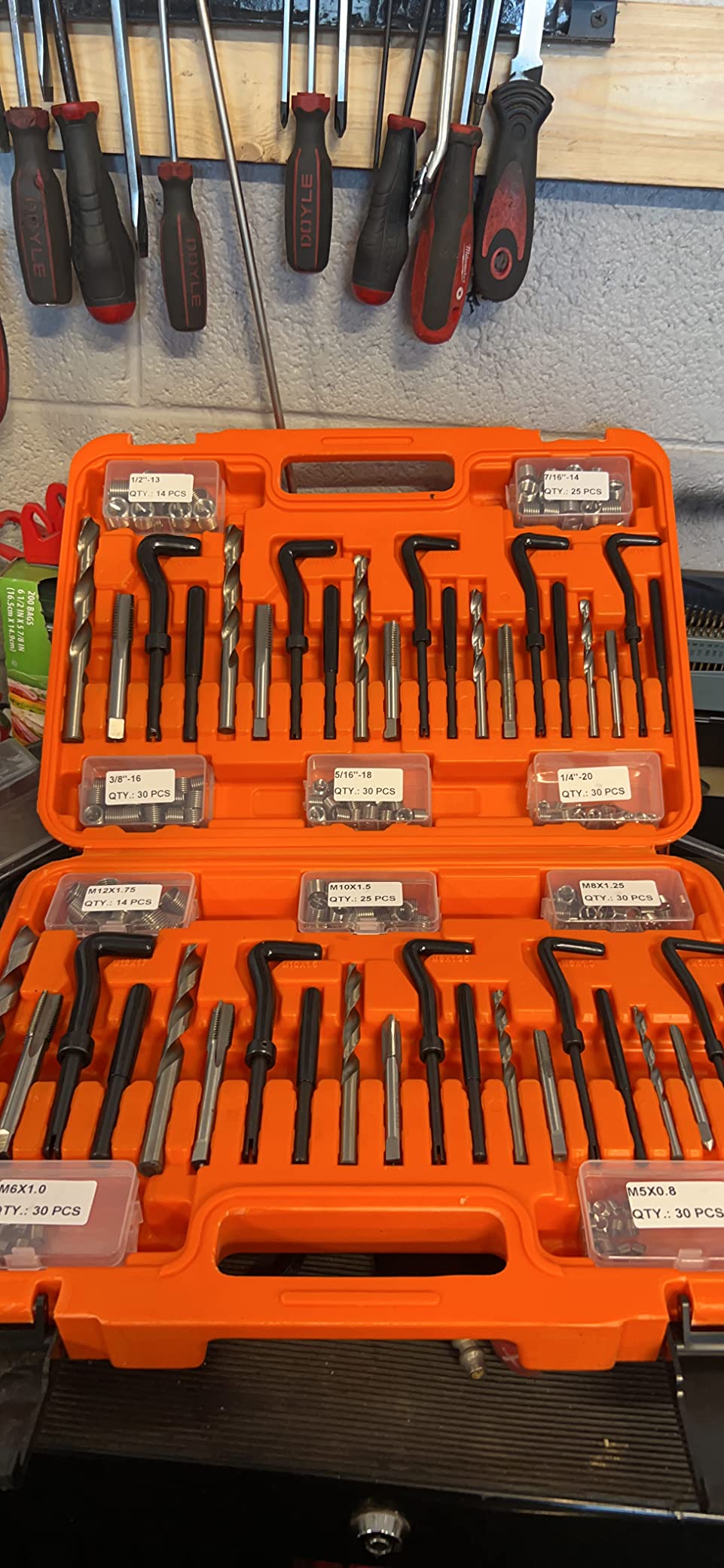 HORUSDY 348-Piece Thread Repair Kit, Metric & SAE Helicoil Set with HSS Drill Bits, Thread Inserts, Taps & Installation Tools, for Damaged Thread, Engine, Spark Plug & Automotive Repair customer photo 1
