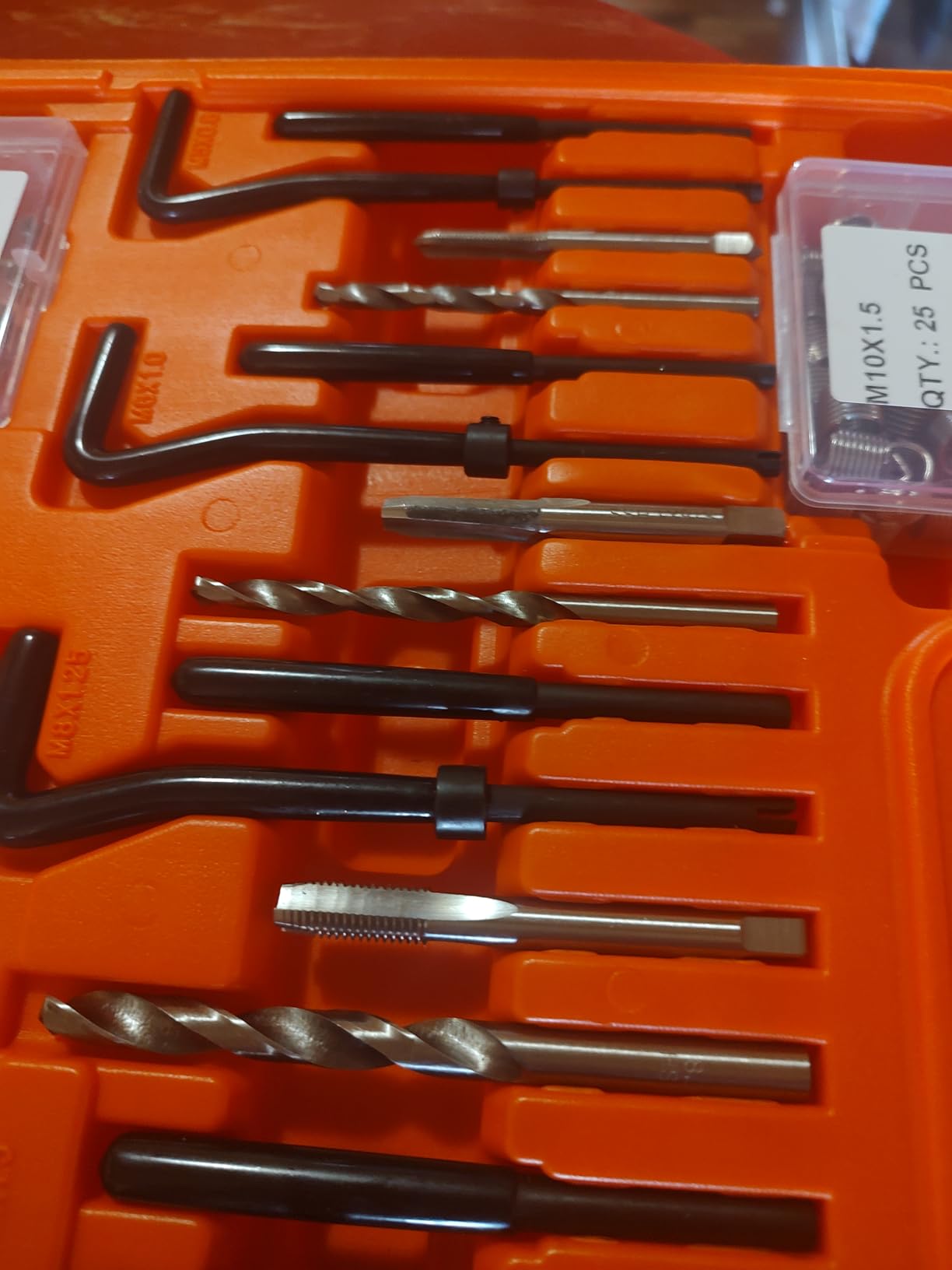 HORUSDY 348-Piece Thread Repair Kit, Metric & SAE Helicoil Set with HSS Drill Bits, Thread Inserts, Taps & Installation Tools, for Damaged Thread, Engine, Spark Plug & Automotive Repair customer photo 2