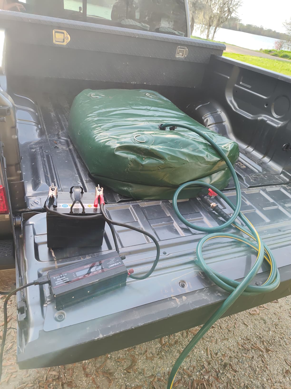 400 L/105.7 Gallon Water Storage Bladder, Foldable Portable Water Bladder Tank, Large Capacity Water Bag Container for Camping, Truck, RV, Emergency, Outdoor customer photo 2