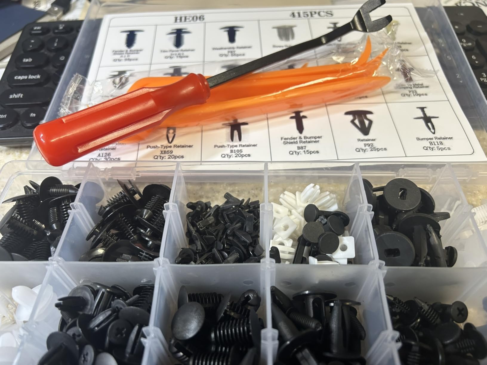 2080Pcs Car Retainer Clips & Fasteners Kit - 33 Universal Sizes Nylon Bumper, Fender Rivets, Door Panel Clips, and Plastic Rivets with 10 Cable Ties and Removal Tool for Toyota, Ford, Benz customer photo 2