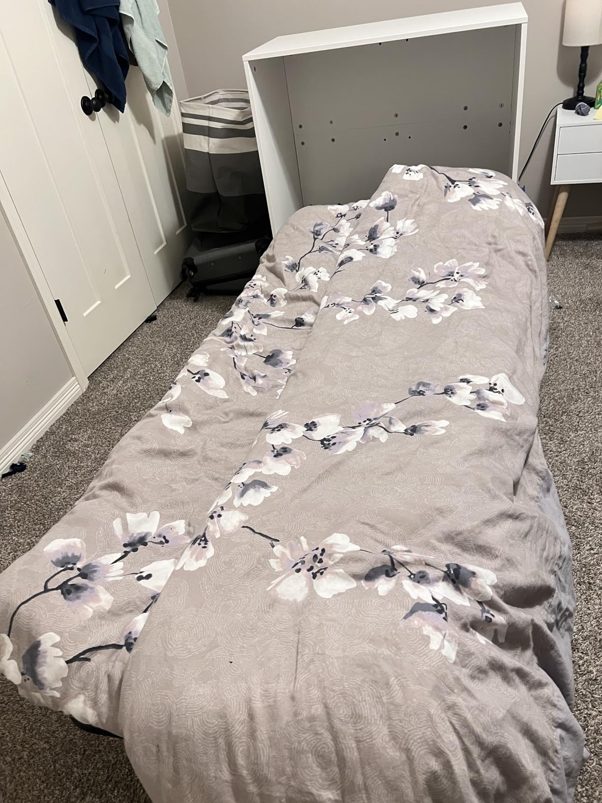 KOMFOTT Murphy Bed Cabinet, Rolling Folding Bed into Cabinet with Mattress & Lockable Wheels, Folding Bed Frame for Small Space, Roll Away Pull Out Murphy Bed for Guest Room Office customer photo 2
