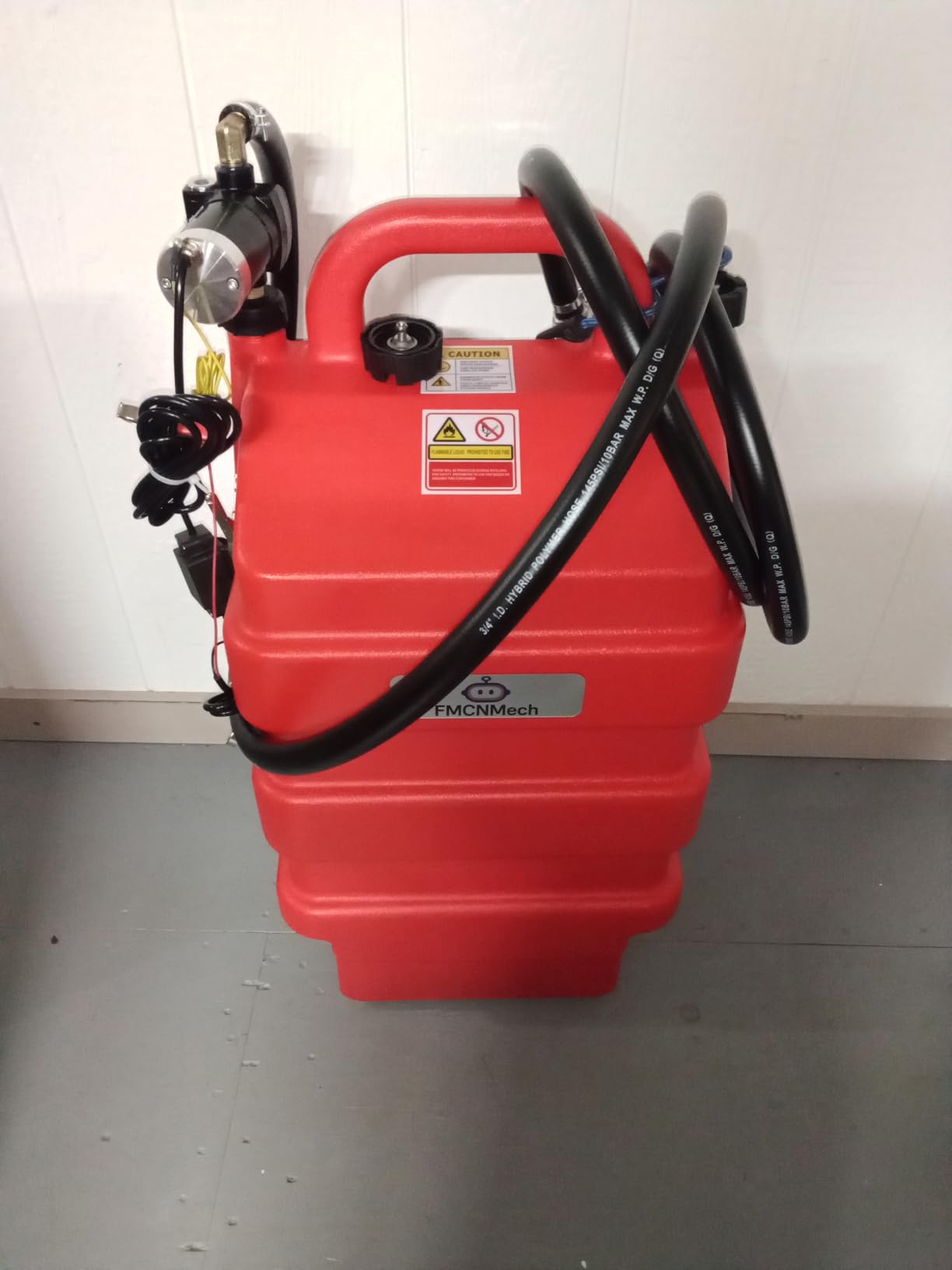 FMCNMech 32 Gallon Portable DEF Transfer Tank with 12V 10GPM Electric Pump, Dual-Wheel Design, Auto Shut-off Stainless Steel Nozzle, LLDPE Diesel Exhaust Fluid Caddy for Trucks, Farm Tractors & Fleets customer photo 1