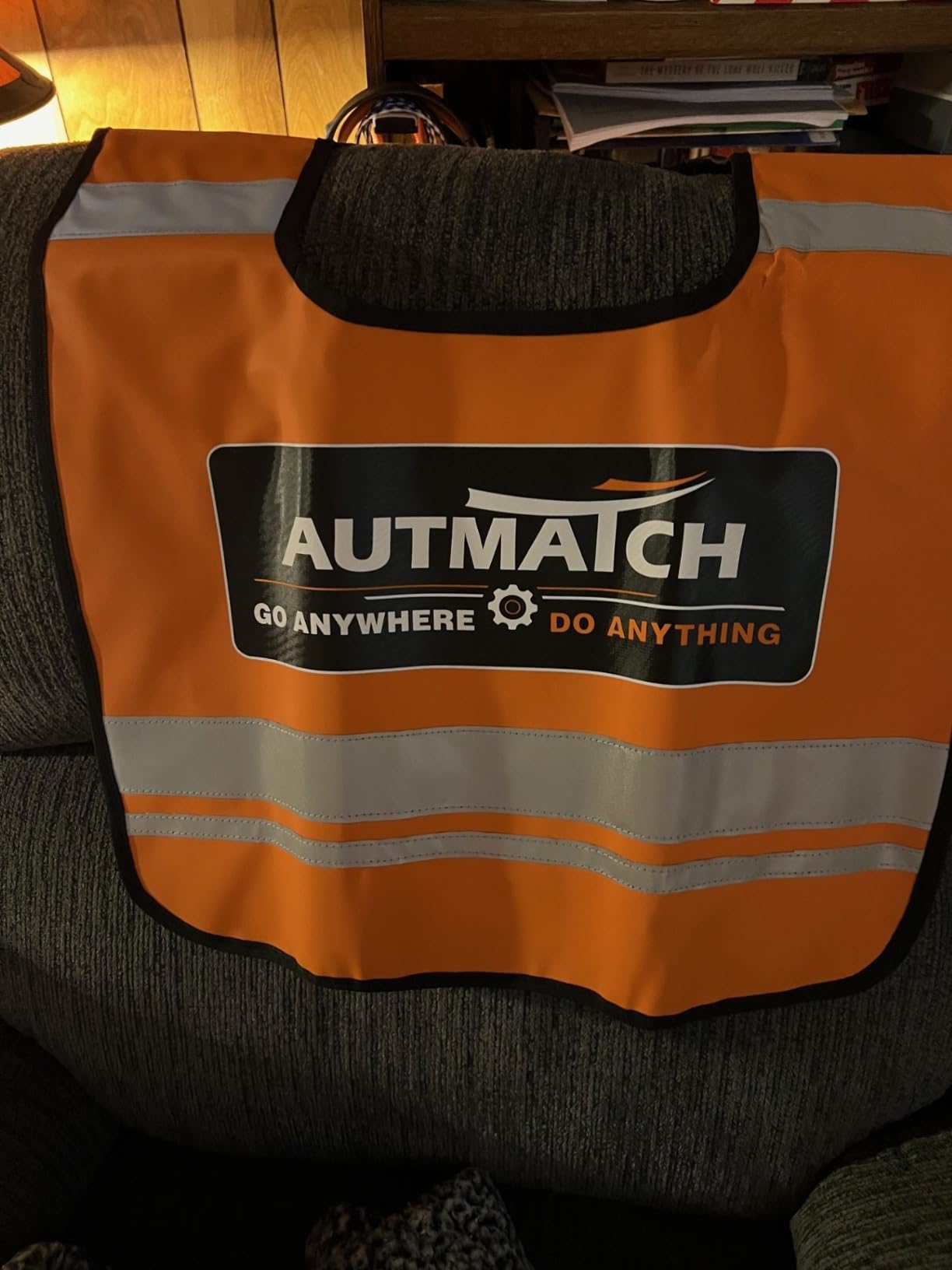 AUTMATCH Winch Cable Damper - Winch Damper for Safety Offroad Rope Recovery and Reducing Cable Recoil, Winch Strap Dampener with Reflective Strips and Storage Pocket, Red customer photo 2