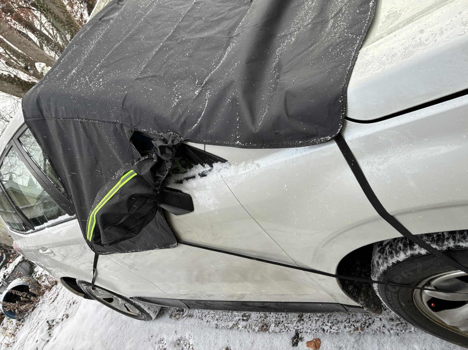 Car Windshield Cover for Ice and Snow - Universal Windshield Snow Cover with Side Window and Rearview Mirror Protector, Durable Magnetic Winter Frost Hail Guard, Suitable for Most Cars,SUV,Truck customer photo 1