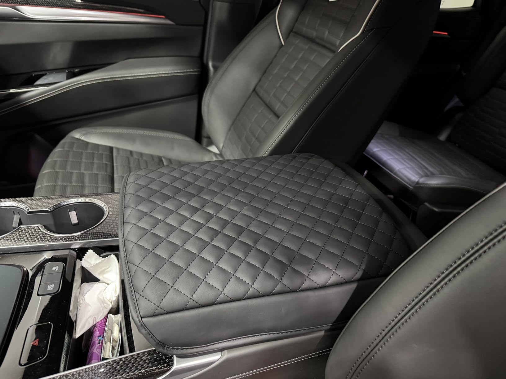 Center Console Cover for Cadillac Escalade 2021 2022 2023 2024 2025 2026 - Premium PU Leather Armrest Pad with Extra Padding, Scratch-Resistant & Stylish for Escalade Interior Accessory customer photo 2