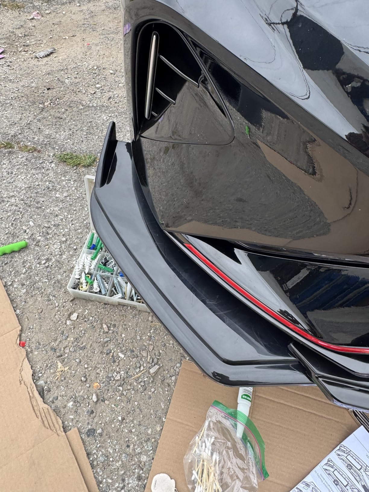 JMTBNO Universal Front Bumper Lip Splitter,Car Front Lip Spoiler Body Kit Compatible with Honda Civic Chevy Camaro VW Golf Infiniti G37 Mitsubishi Lancer Mercedes Benz Dodge Challenger Nissan Altima customer photo 1