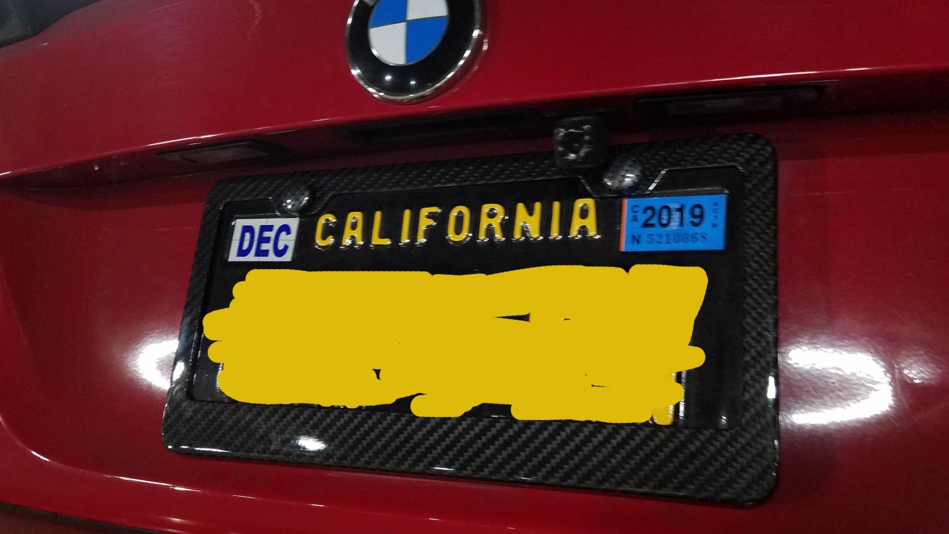 Aootf Carbon Fiber License Plate Frames- 100% Real Carbon Cloth Wrapped Stainless Steel Car Tag Holder, 2 Pack Slim Edge Black Covers with Anti Theft Screws Caps, 4 Hole customer photo 2