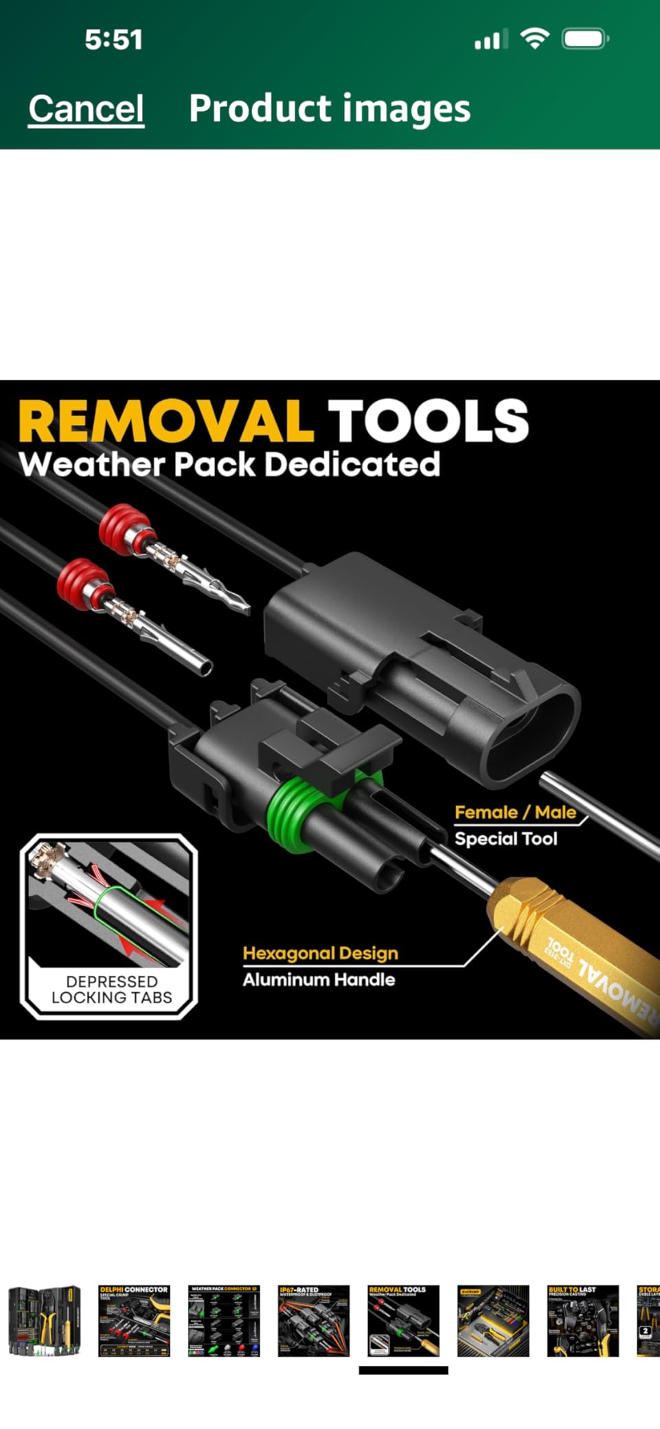 Weather Pack Connectors Crimping Tool Kit, 1-4 Pin Automotive Connector Set with Ratcheting Crimper 22-12 AWG & Extraction Tool customer photo 1