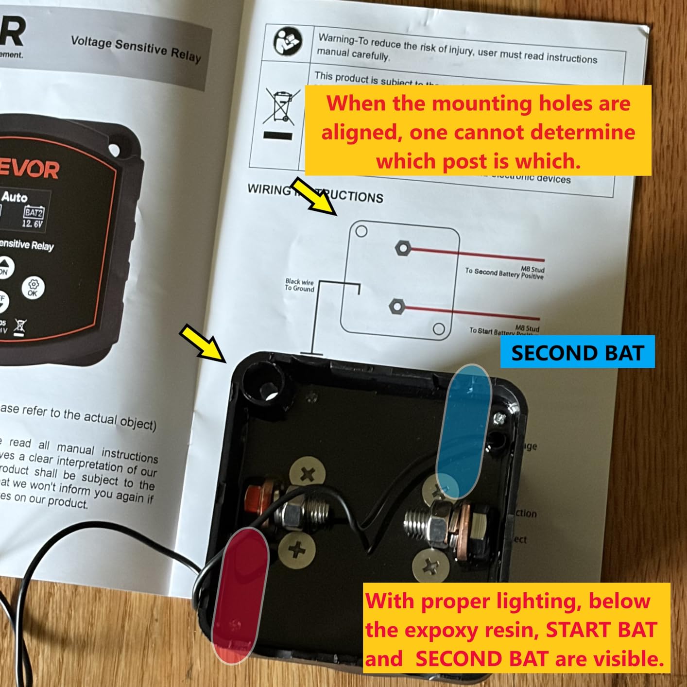 VEVOR Dual Battery Isolator Kit, 12V 300 Amp 20 ft 2AWG, Manual and Automatic VSR Voltage Sensitive Relay with Voltmeter, LCD Screen, Smart Battery Isolator, Compatible with Lithium Batteries customer photo 1