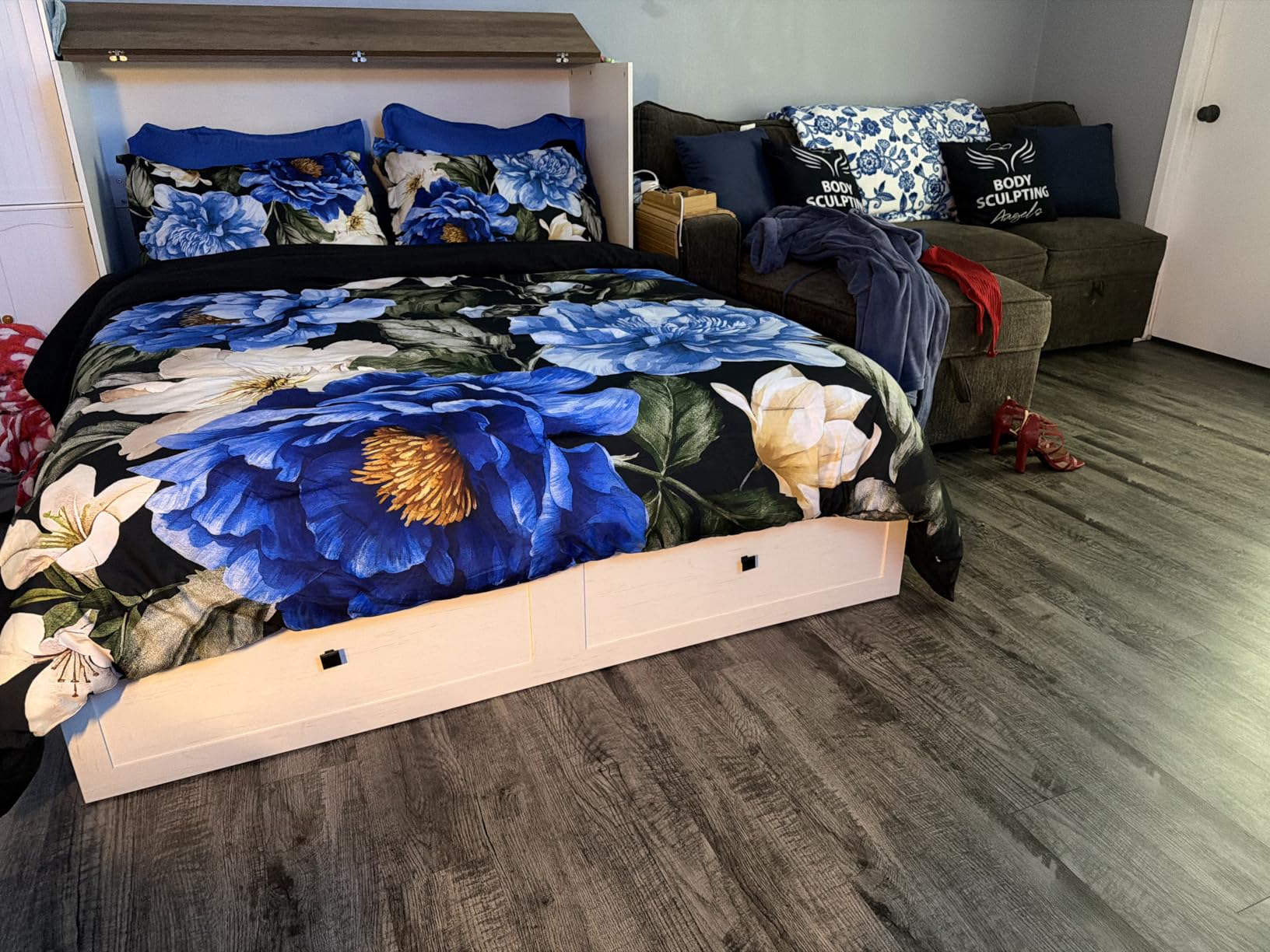 LUXOAK Queen Murphy Bed with 6