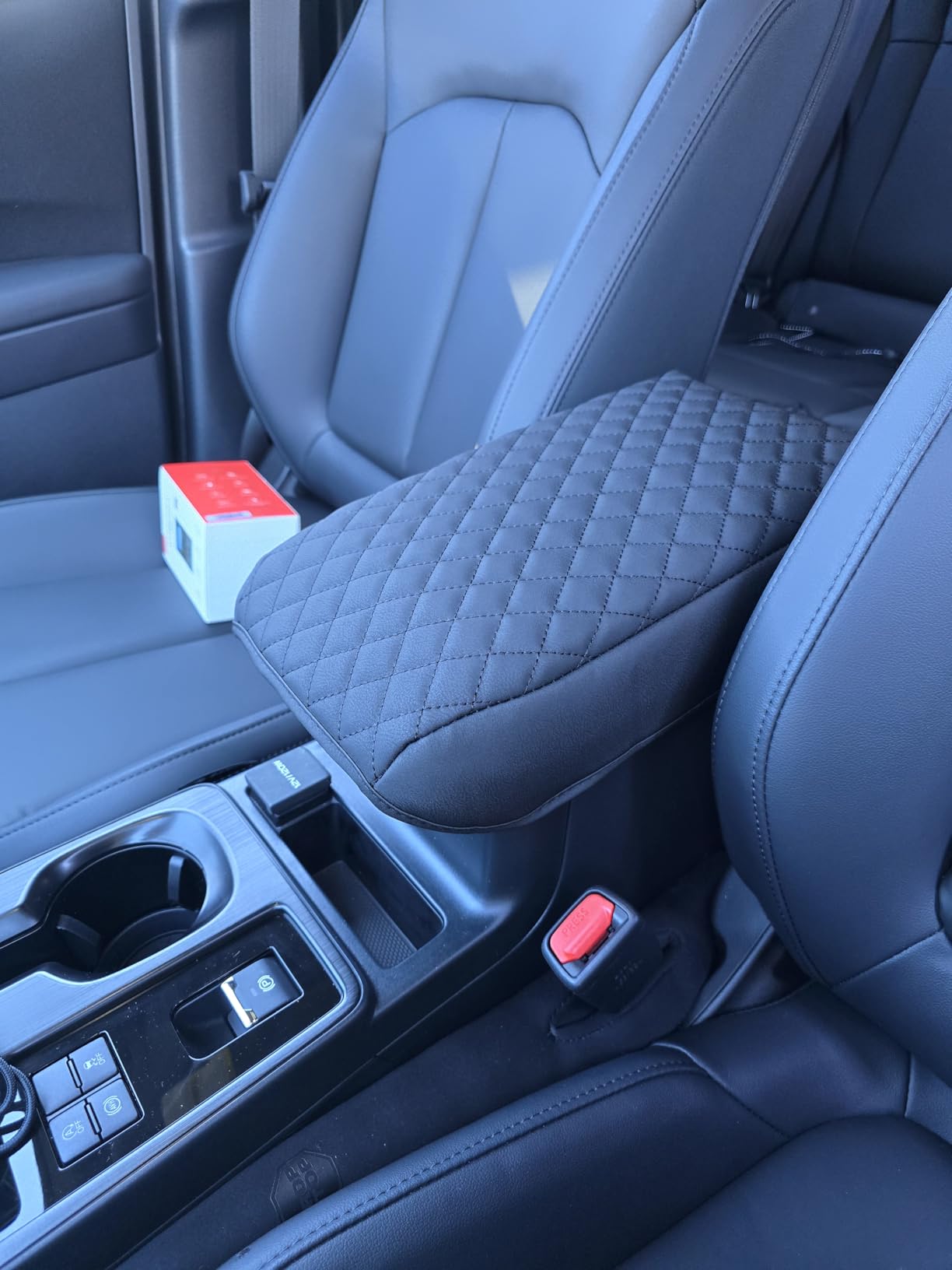 Shademax Center Console Cover for Nissan Kicks S SV SR 2025 2026 Accessories, Kicks Armrest Cover Center Console Cushion Pad Leather Middle Console Arm Rest Seat Box Lids Protector customer photo 1