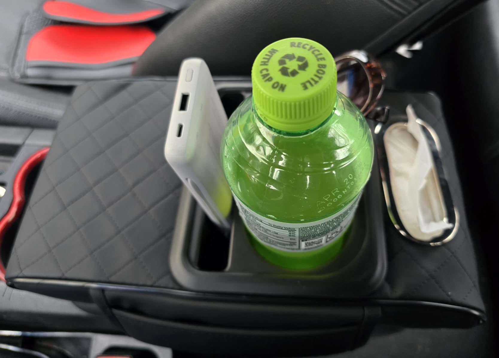2026 New 5 in1 Car Armrest Storage Box, Multifunctional Leather Car Armrest Box Pad with Cup Holder & Phone Holder & Storage Bag, Comfortable Center Console Cover for Elbow Support customer photo 1