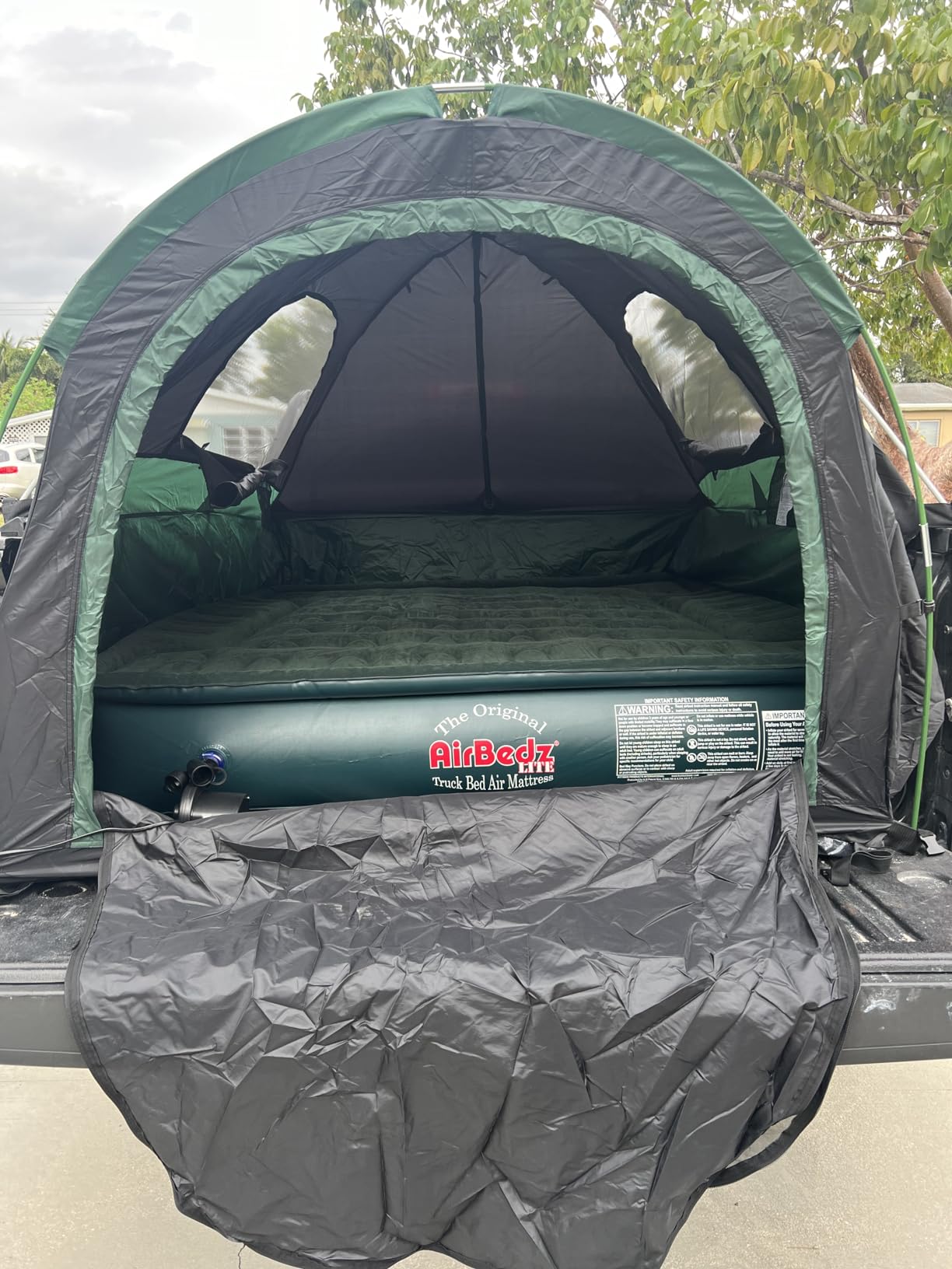 AirBedz Lite - Truck Bed Air Mattress with 25% More Coverage, Portable DC Corded Pump, Full Size - Standard Bed - 6' - 6.5', Wheel Well Cutouts, Camping & Travel Use, Green PPI PV202C customer photo 1