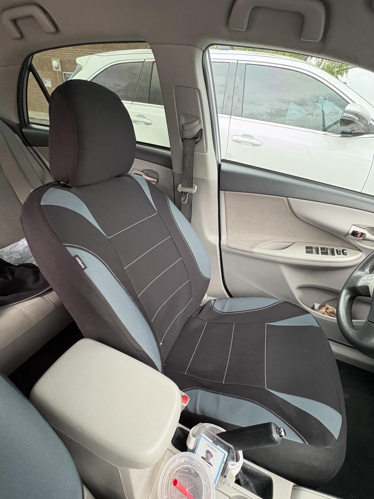 CAR PASS Waterproof Car Seat Covers Front Seats Only with 5mm Composite EVA, Neoprene Car Seat Cover with Separate Headrest Cover, Quick Setup Universal Fit customer photo 1