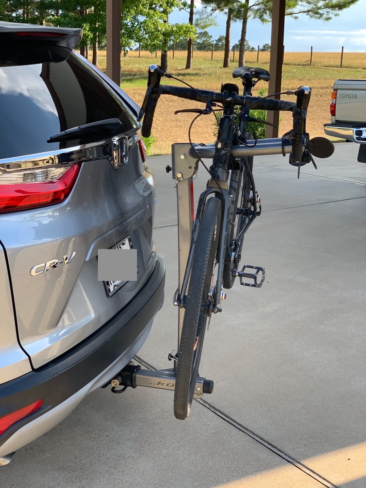 Beta Hitch-Mounted Bike Rack | Hanging-Style Durable Lightweight Aluminum Powder Coated Folding Tilting-Down Gray Bicycle Car Truck Transportation Hauling Rack | 2 Bike Capacity customer photo 1