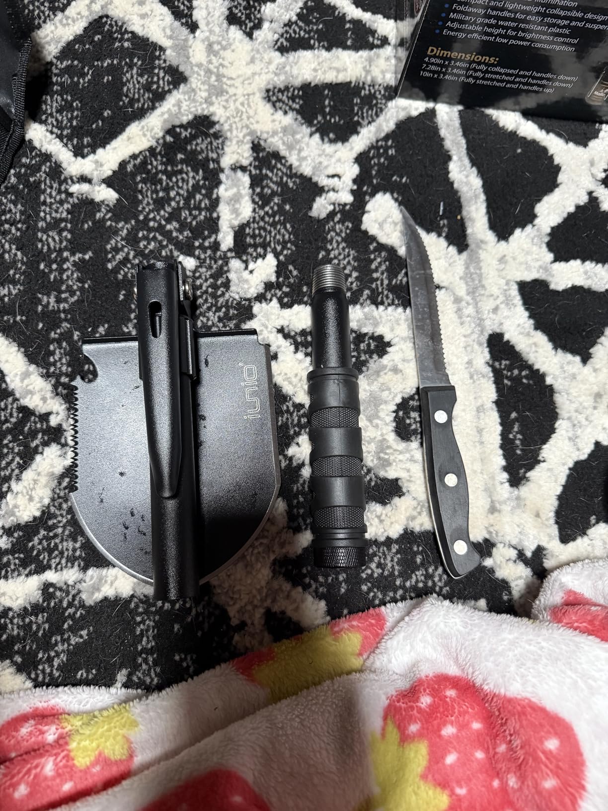 iunio Camping Shovel,Shovel Folding, Portable, Multitool, Foldable Entrenching Tool, Collapsible Spade, for Backpacking, Trenching, Hiking, Survival, Car Emergency customer photo 2