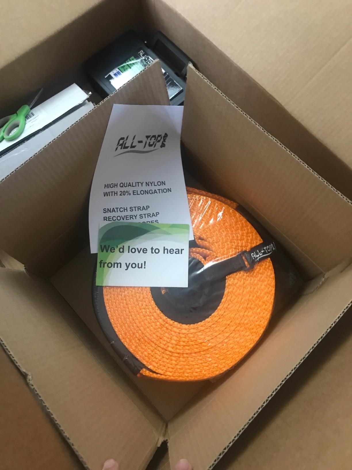 ALL-TOP Recovery Snatch Strap, 4in x 20ft - 46500Lbs, Extreme Duty 100% Nylon Kinetic Towing Recovery Strap with 22% Elongation & Reinforced Loops customer photo 2