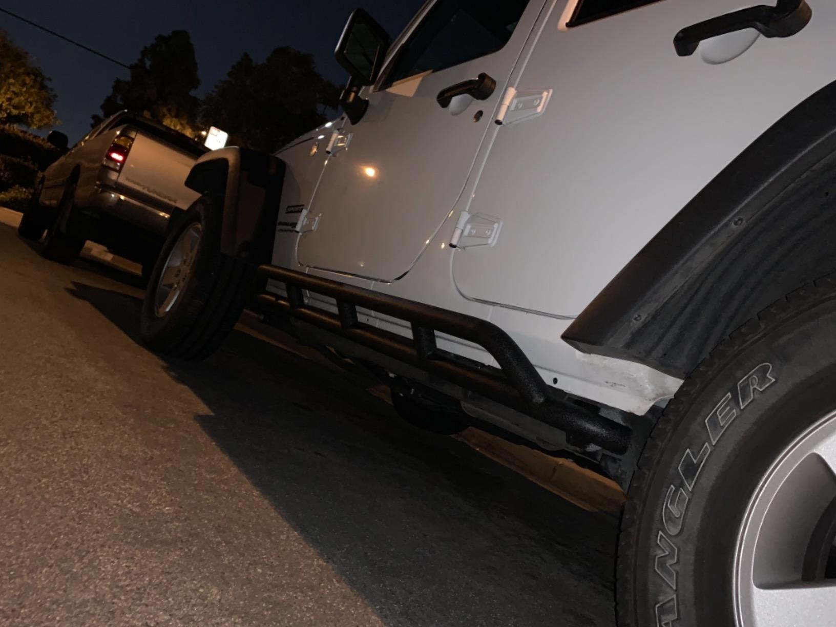 Hooke Road Wrangler JK Rock Slider Nerf Bars Running Boards for 2007-2018 Jeep Wrangler JK Unlimited 4 Door customer photo 2