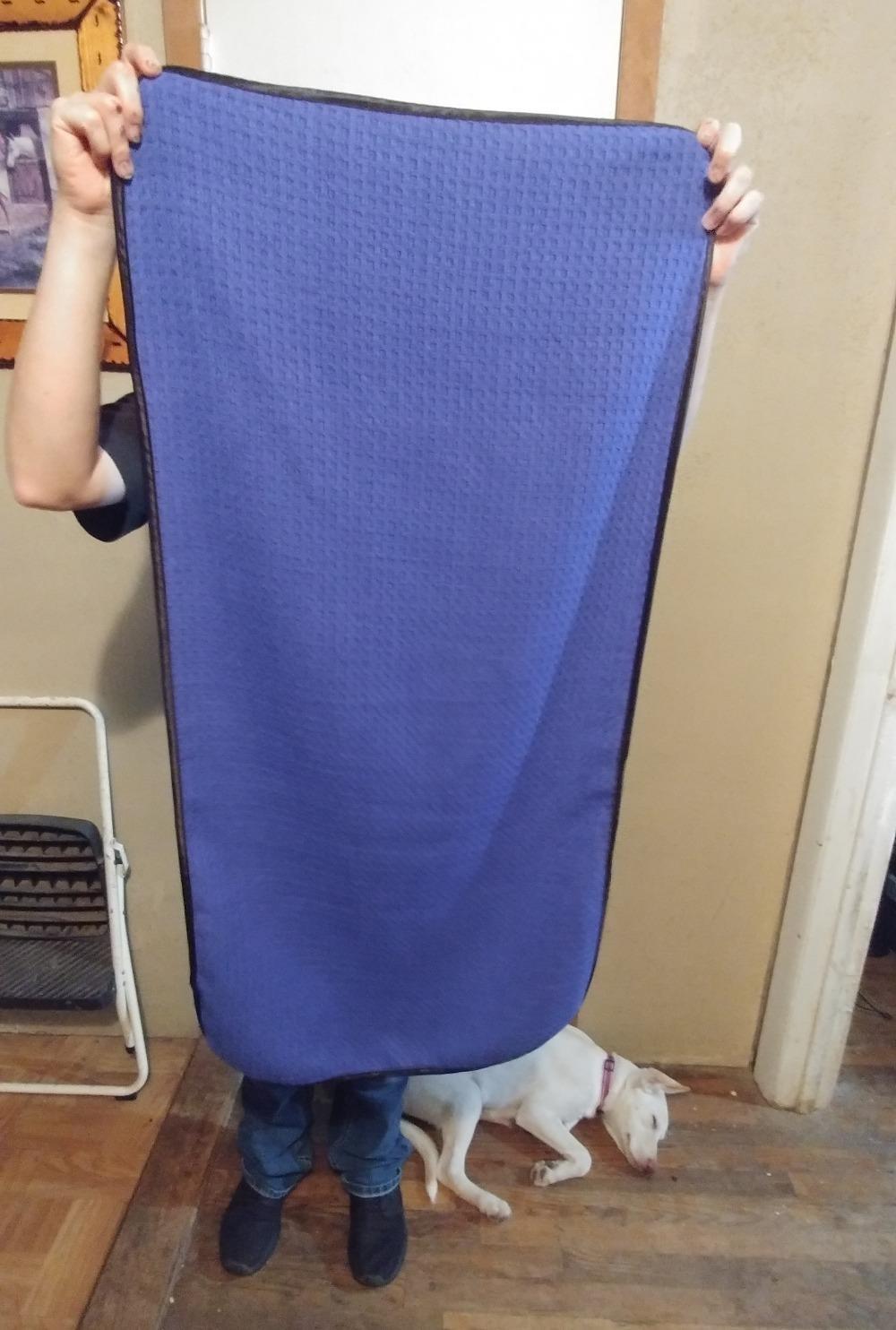 The Rag Company Dry Me A River, Professional Korean 70/30 Blend Microfiber Waffle-Weave Drying & Detailing Towels, Soft Suede Edges, 390 GSM, 16x24 Inches, Royal Blue, 3-Pack customer photo 1