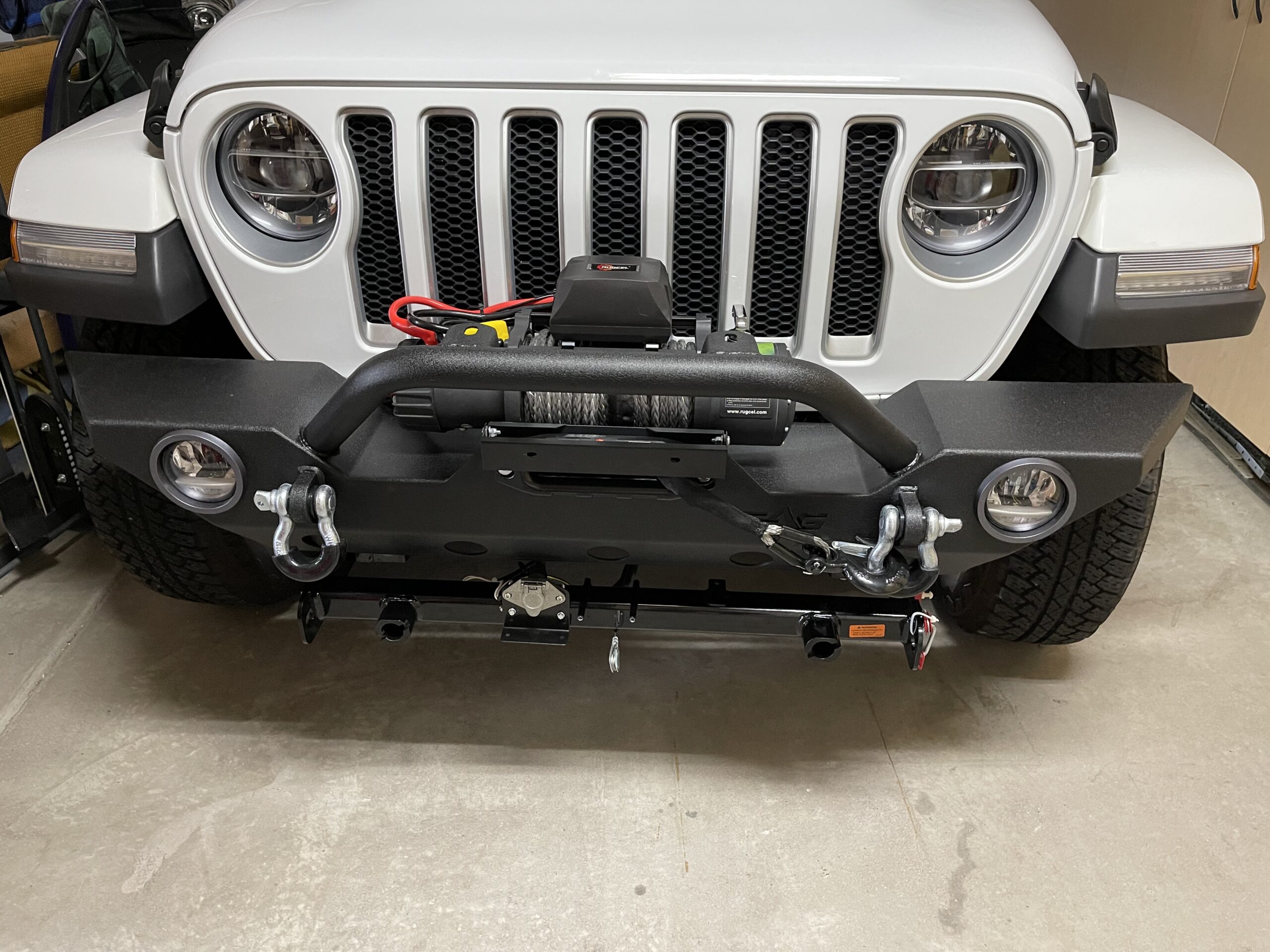 RUGCEL 12000lb Waterproof Electric Winch 12V Synthetic Rope with Hawse Fairlead, 2 Wireless Remotes + Wired Handle, IP67 Rated customer photo 2