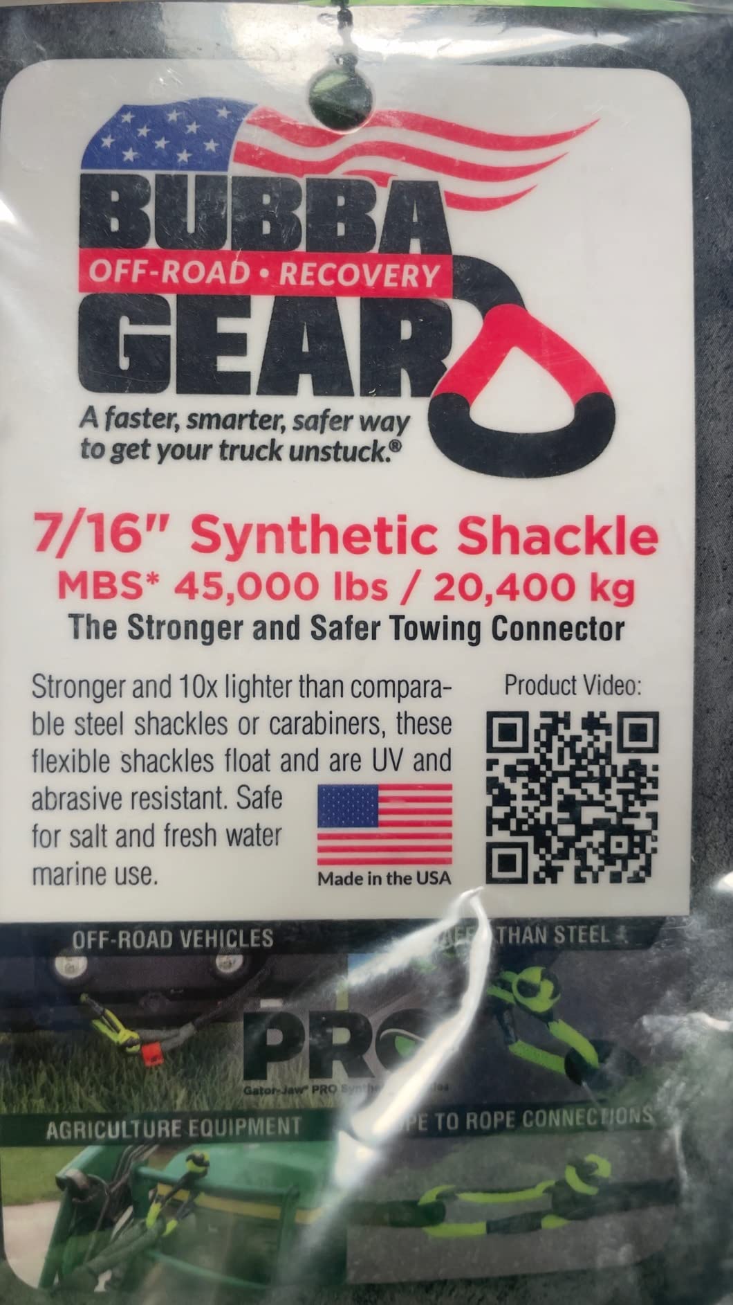 Bubba Rope Gator-Jaw PRO Synthetic Shackle, 7/16