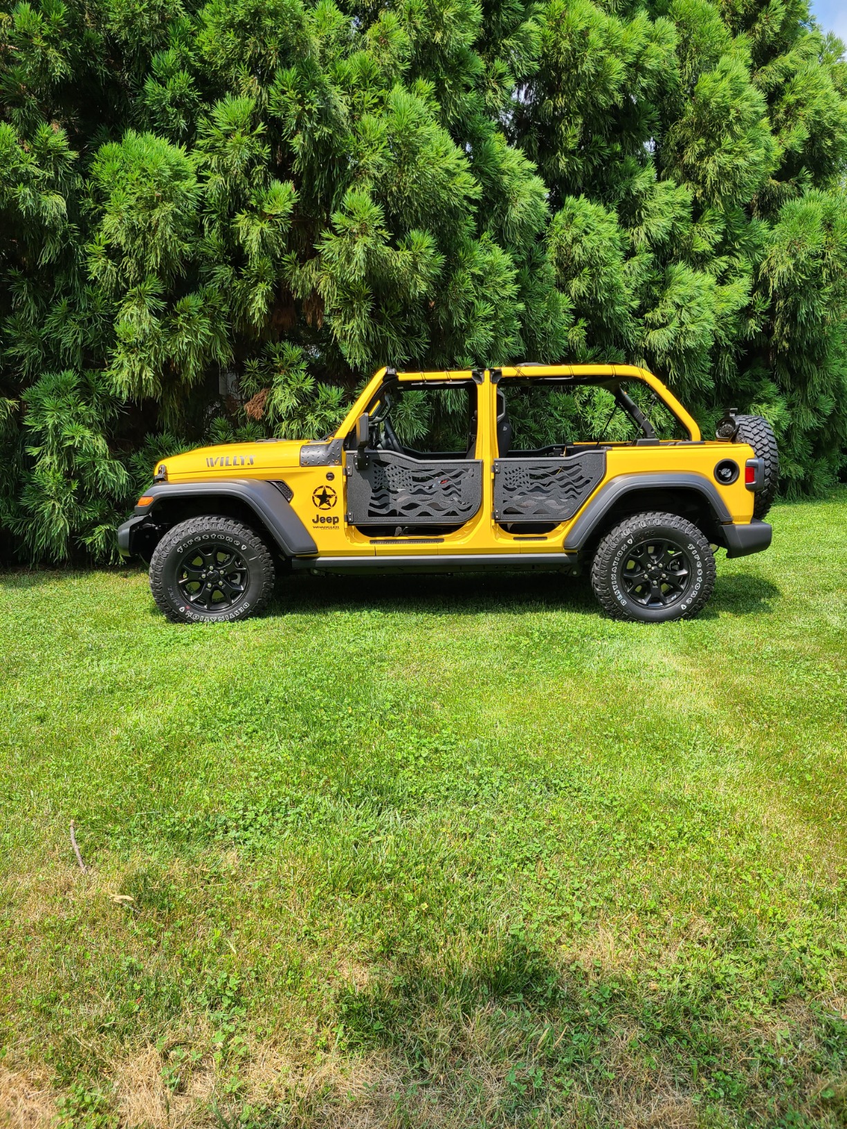 EAG US Flag Tubular Door with Side View Mirror Fit for 18-22 Wrangler JL 4 Door Only customer photo 2