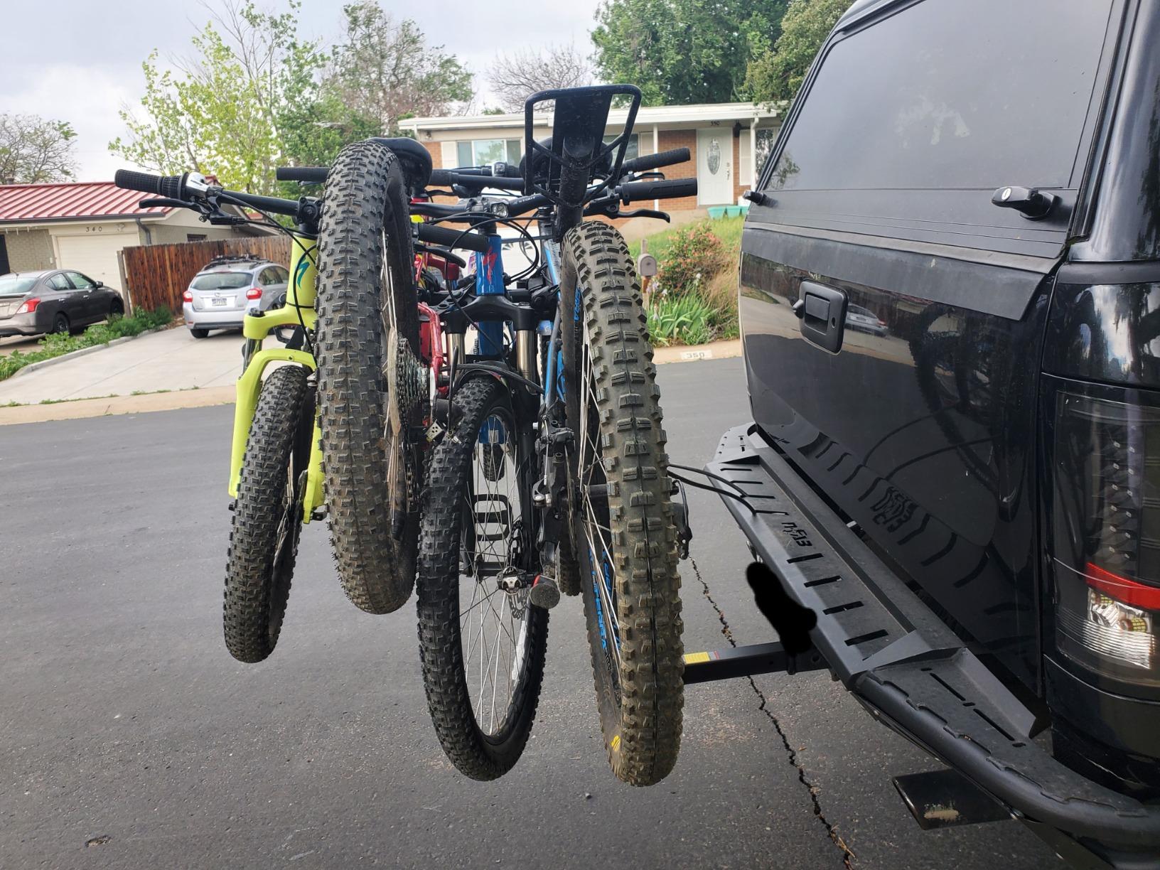 Allen Sports Premier Locking Quick Release 4-Bike Carrier for 2 Inch Hitch on Vehicles with Spare Tire, Model 400QR, Black customer photo 2