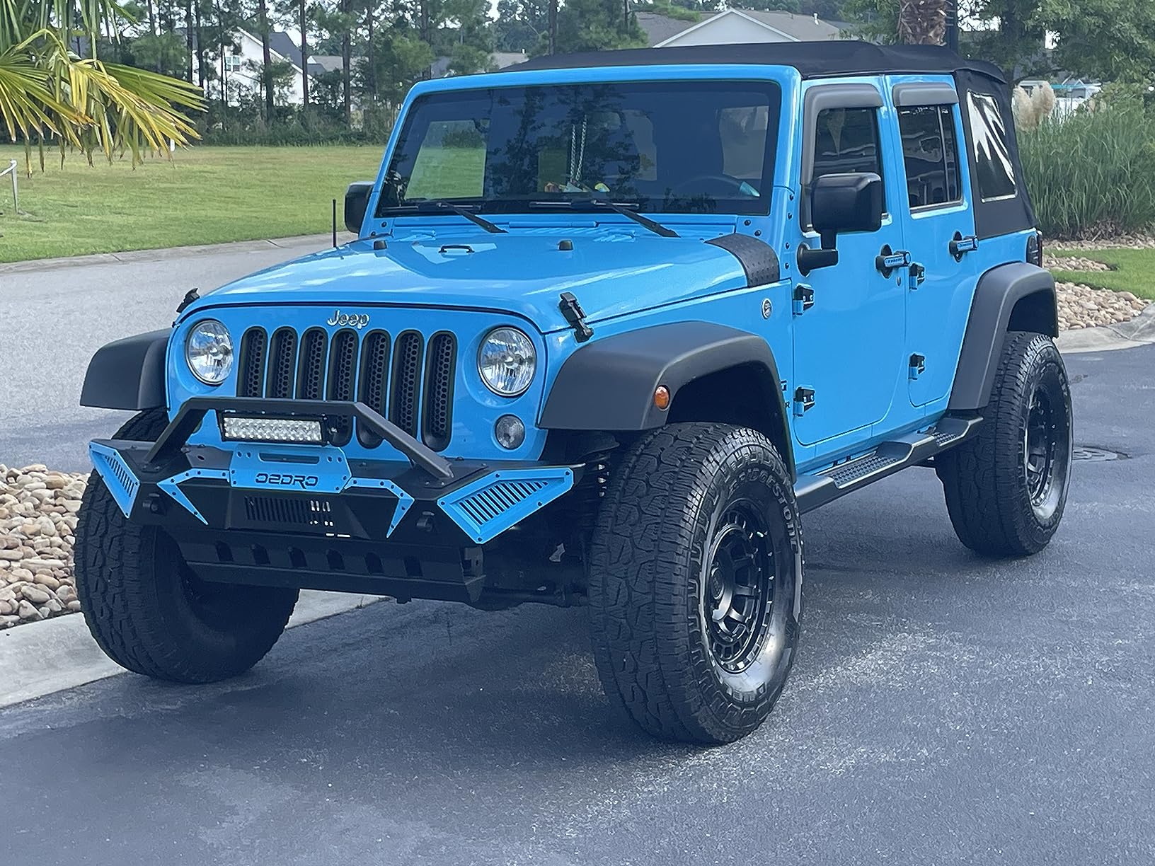 Hooke Road Wrangler JK Front Skid Plate Bumper Cover Texured Black Steel for Jeep Wrangler JK 2007-2018 customer photo 2