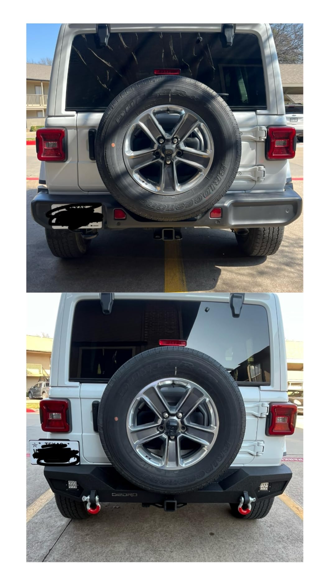 OEDRO Rear Bumper, Compatible for 2018-2026 Jeep Wrangler JL, Rock Crawler Bumper with Hitch Receiver 2 x LED Lights & 2 x D-Rings (ONLY Fit JL) customer photo 2