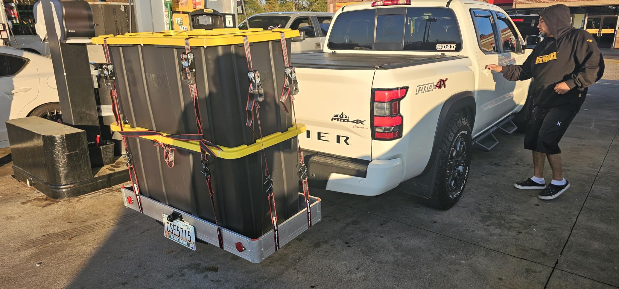 MaxxHaul 50149 500-lb Capacity 50 inch x 22 inch Hitch Mount Premium Folding Aluminum Cargo Carrier Rack Basket with High Side Rails and Reflector Lens customer photo 1