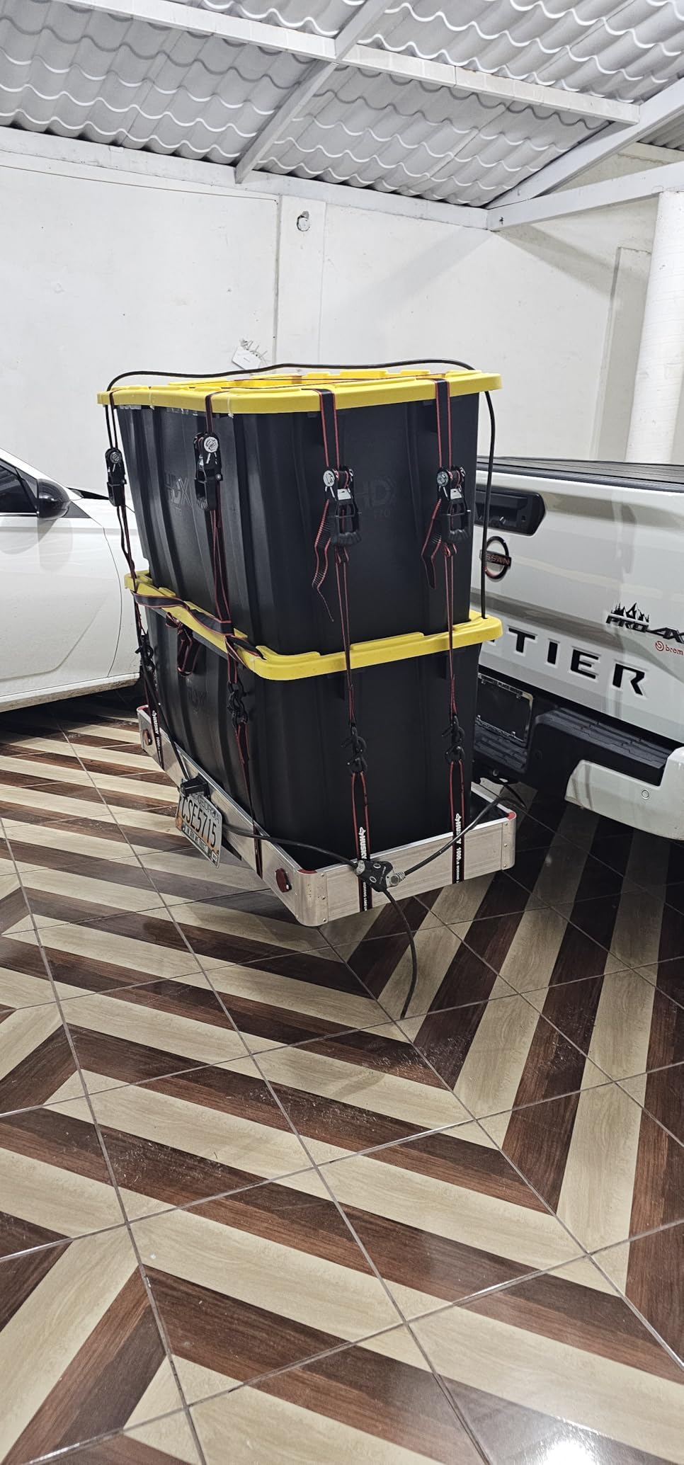 MaxxHaul 50149 500-lb Capacity 50 inch x 22 inch Hitch Mount Premium Folding Aluminum Cargo Carrier Rack Basket with High Side Rails and Reflector Lens customer photo 2