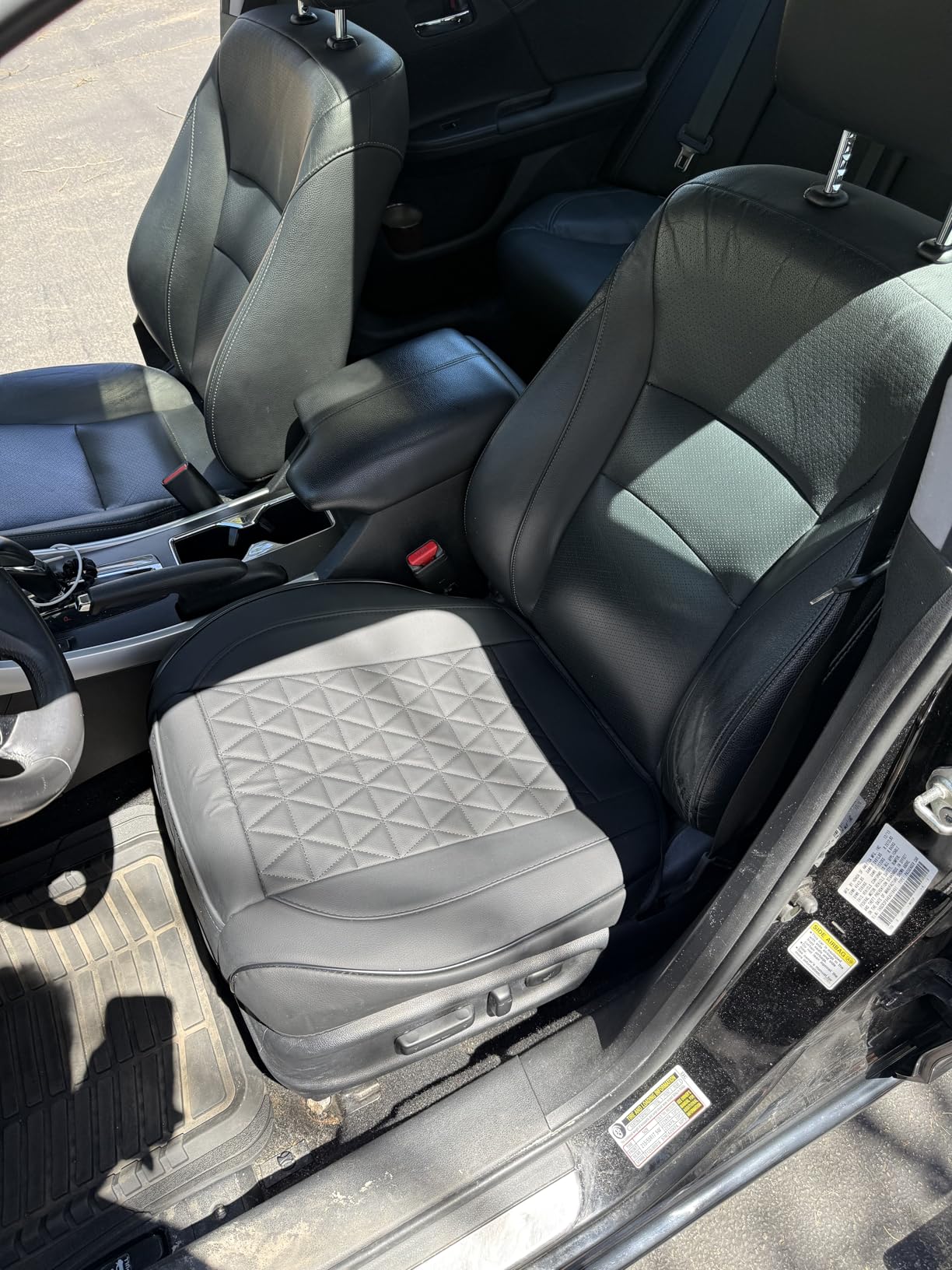 Black Panther Luxury Faux Leather Car Seat Cover Front Bottom Seat Cushion Cover, Anti-Slip and Wrap Around The Bottom, Fits 95% of Vehicles - 1 Piece, Black customer photo 2