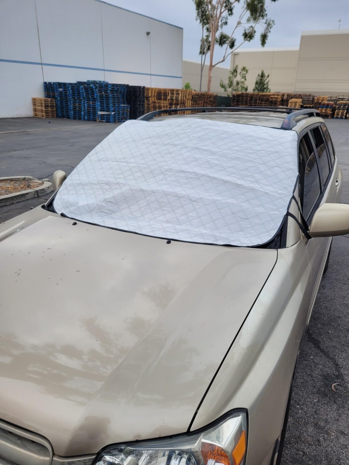 Car Windshield Cover Sun Shade,All Weather Windshield Sunshade Cover Fits Most Cars SUV customer photo 1