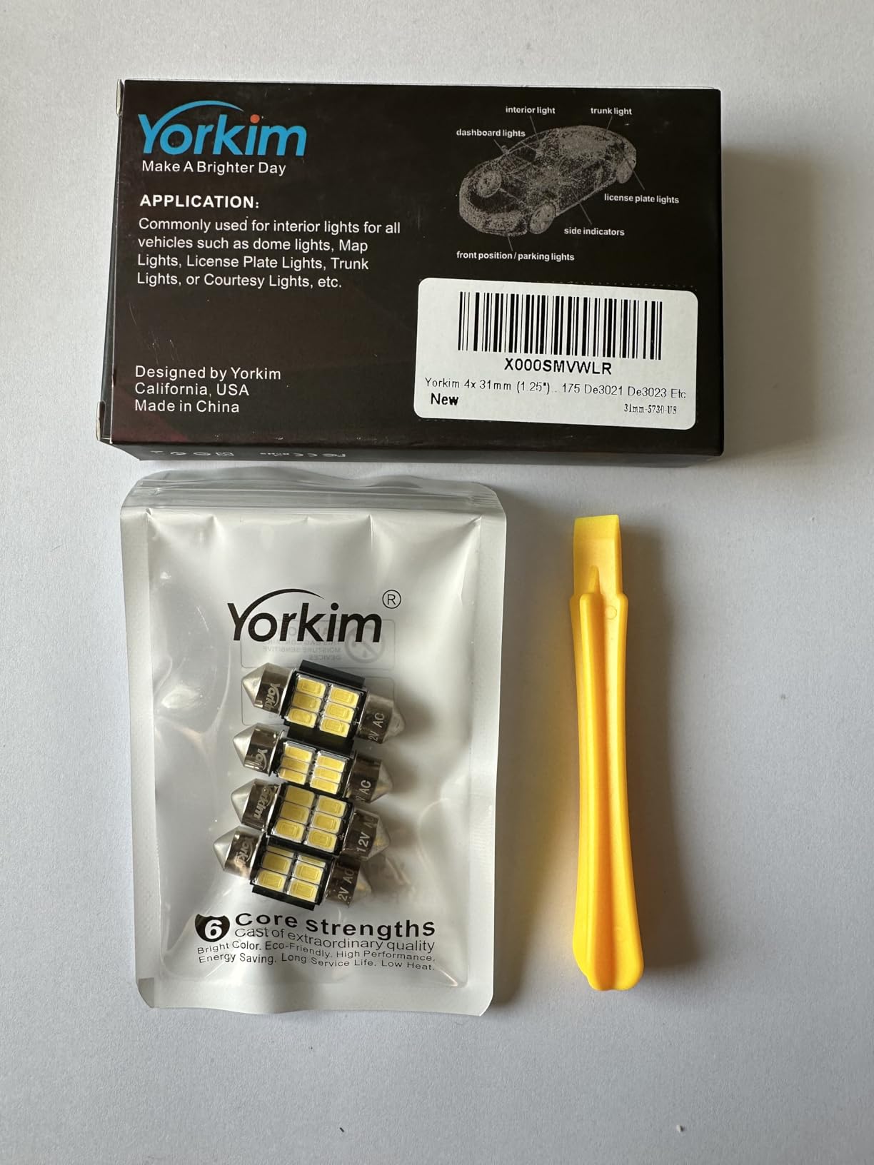 Yorkim 578 Festoon LED Bulb 41mm 42mm LED White Super Bright Canbus Error Free 16-SMD 4014 Chipset, 212-2 Dome Light, Interior Light MAP Light 211-2 Bulb, Pack of 2 customer photo 2