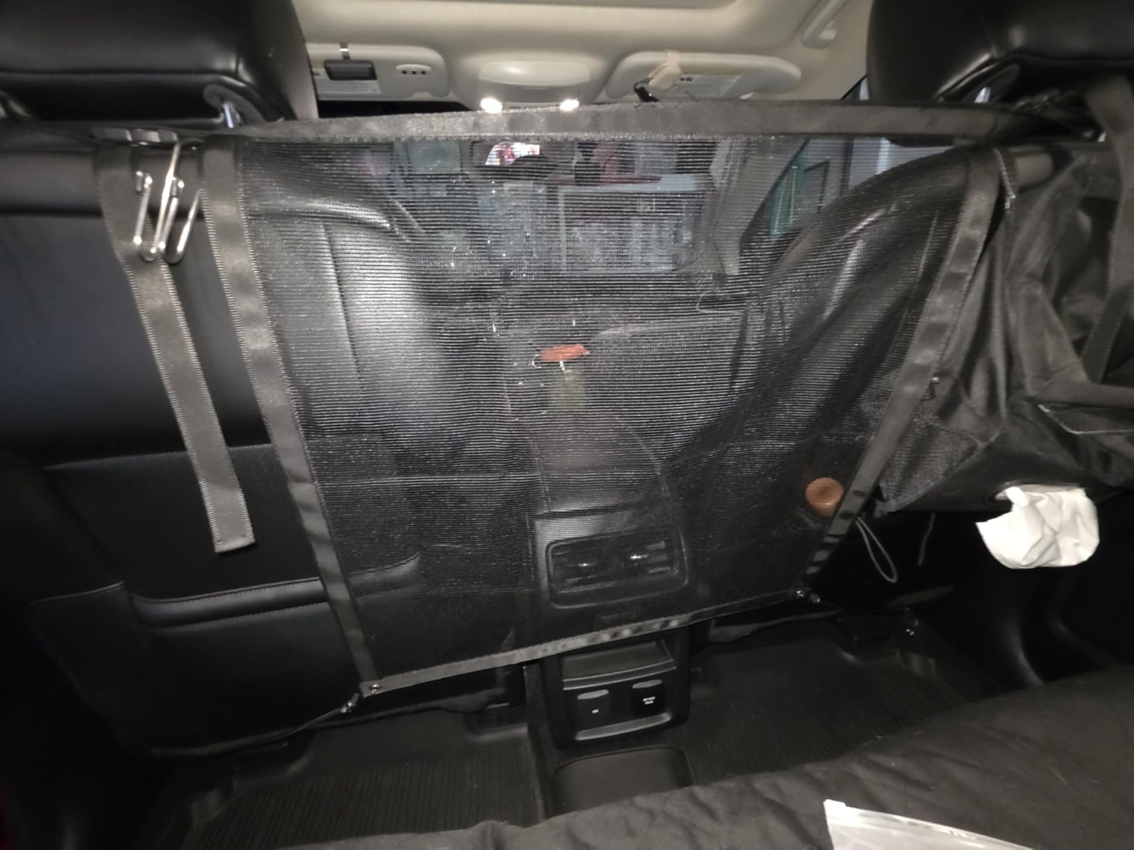 Dog Car Net Barrier - Universal Fit Sturdy Mesh with Flexible Bungee Cords for Seat Movement customer photo 2