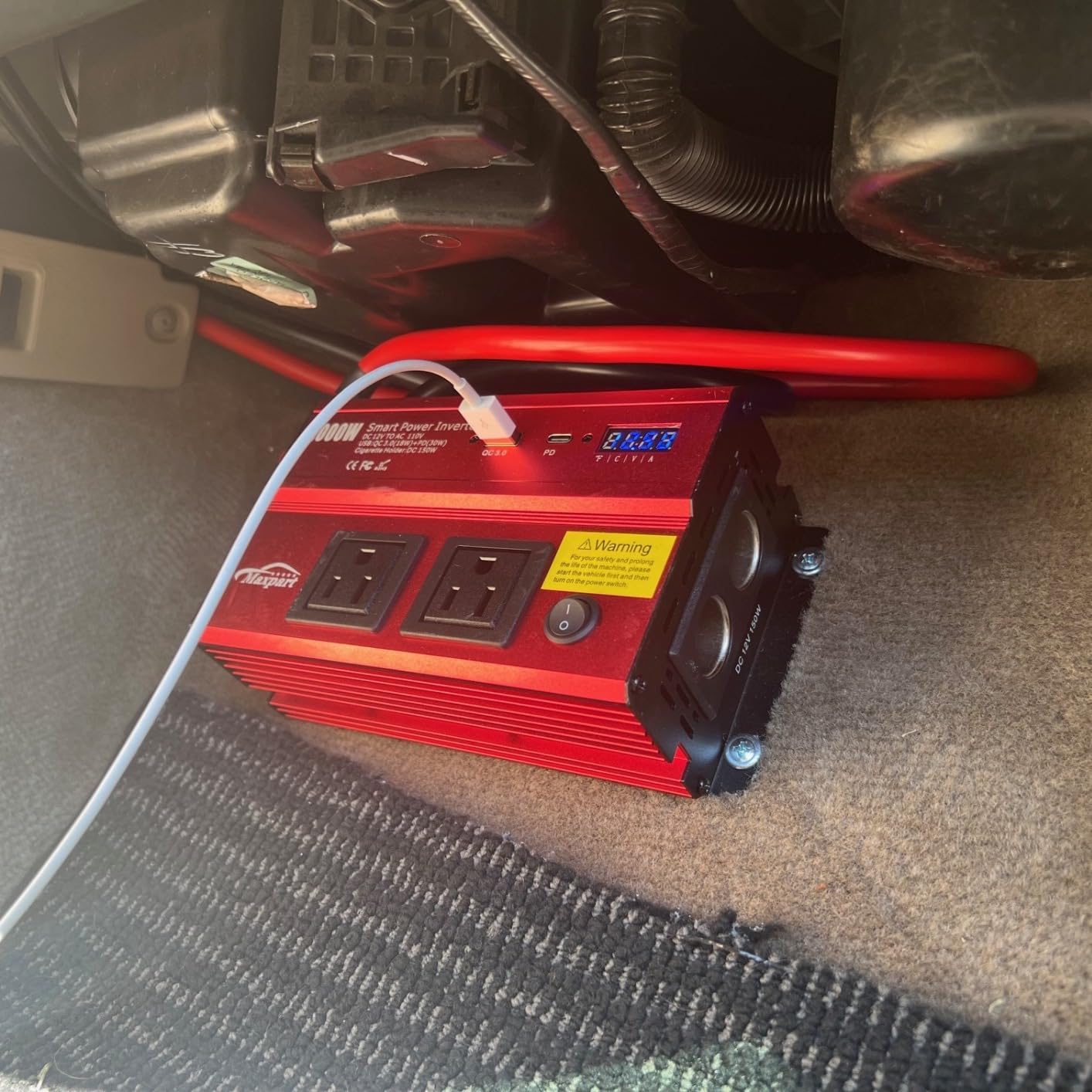 TWING Car 1000w Inverter, 12v DC to 110v Power Inverters for Vehicles 1000 watt with Dual AC Outlets 3.0A USB and Type-C customer photo 2