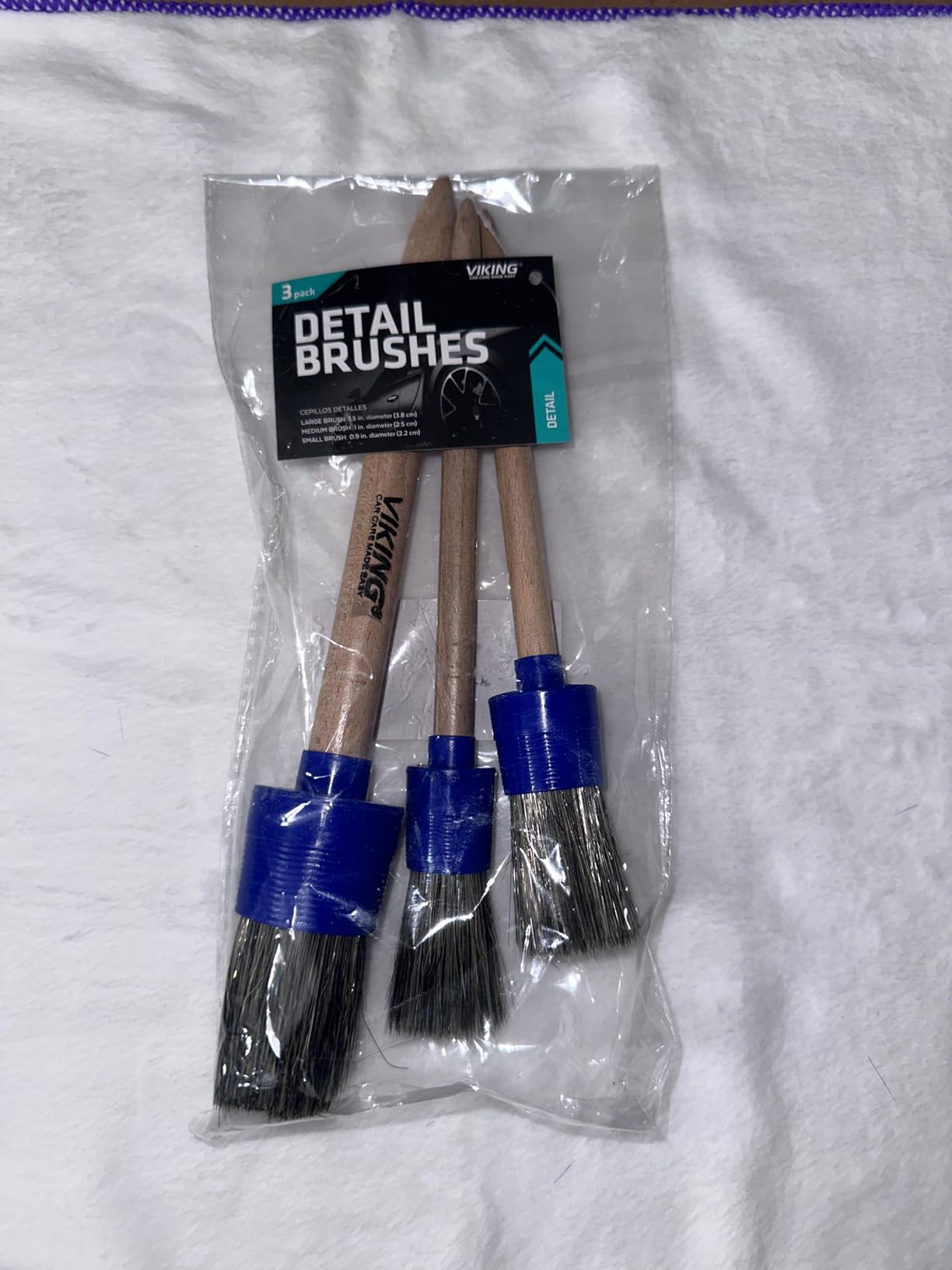 VIKING Car Detailing Brush Set for Exterior Car Cleaning, 3 Pack | 3 Sizes Detailing Brushes for Car Cleaning Kit, Super-Soft Bristles for Emblems, Grills, Under the Hood customer photo 1