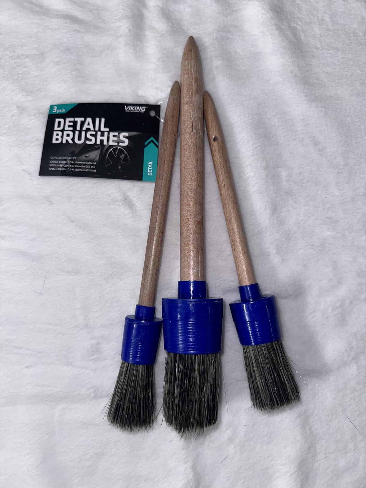 VIKING Car Detailing Brush Set for Exterior Car Cleaning, 3 Pack | 3 Sizes Detailing Brushes for Car Cleaning Kit, Super-Soft Bristles for Emblems, Grills, Under the Hood customer photo 2