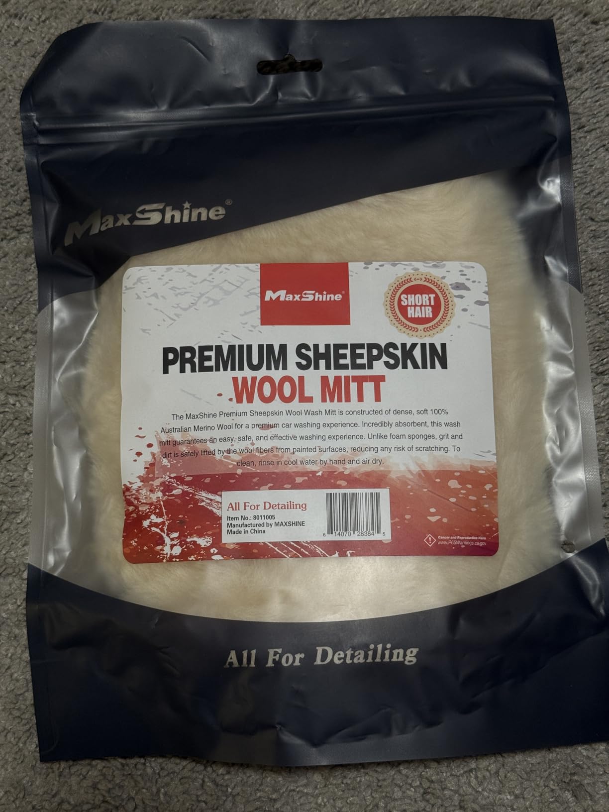Maxshine Universal Premium Sheepskin Wool Wash Mitt - Ultra-Soft Real Lambswool Glove for Car Washing - Gentle, Scratch-Free Cleaning Pad for Safe Car Detailing & Paint Protection customer photo 1