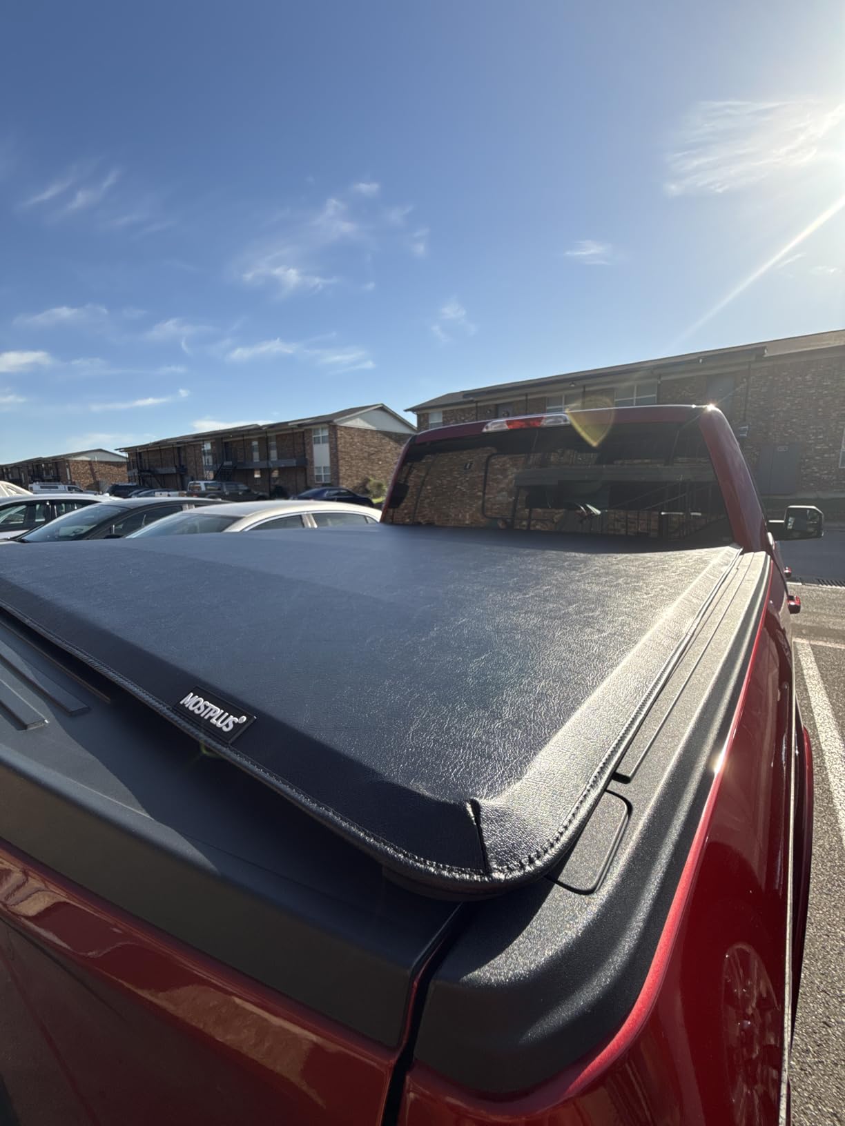 MOSTPLUS 5.5FT Tri-Fold Soft Truck Bed Tonneau Cover On Top Compatible with Ford F150 2015-2025 2026 F-150 Bed 3 Fold Styleside (67Inch) customer photo 2