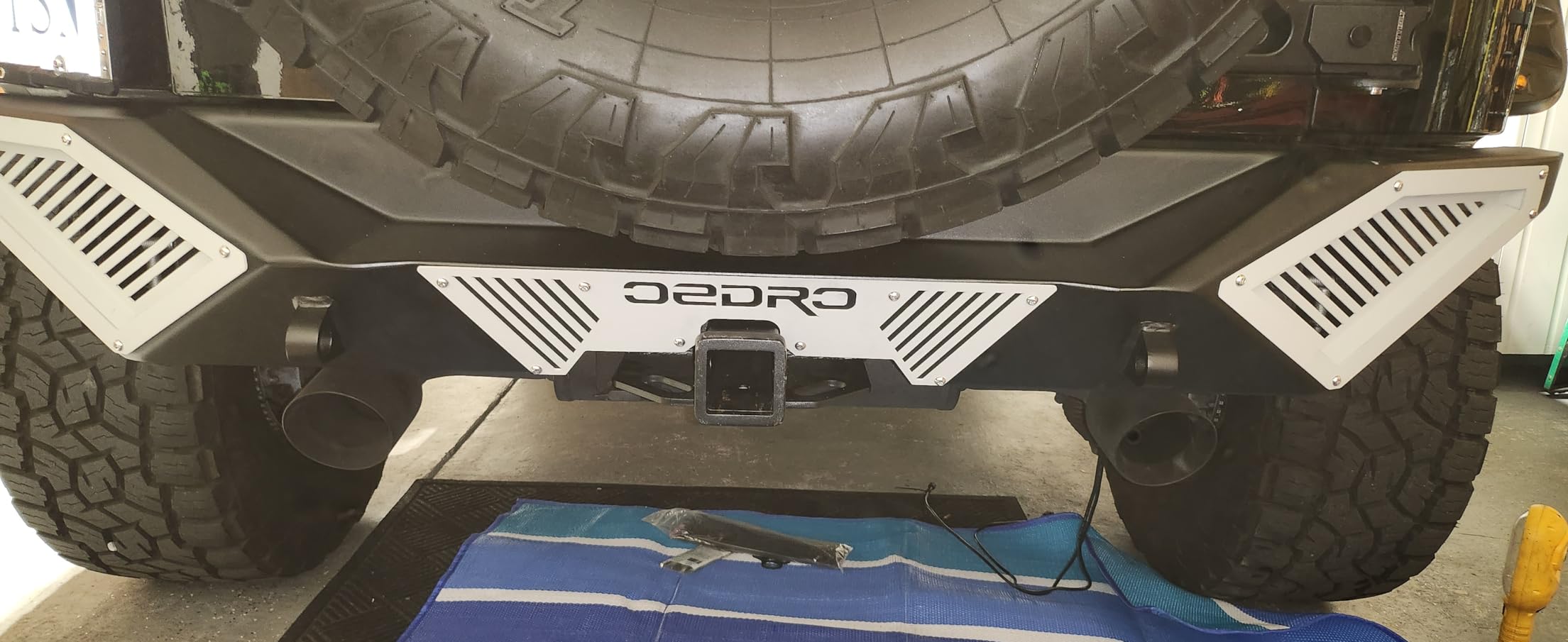OEDRO Rear Bumper Combo Compatible with 2007-2018 Jeep Wrangler JK & Unlimited JKU (2/4 Doors), Off Road Full Width with Hitch Receiver & D-Rings & Paintable Armor customer photo 2