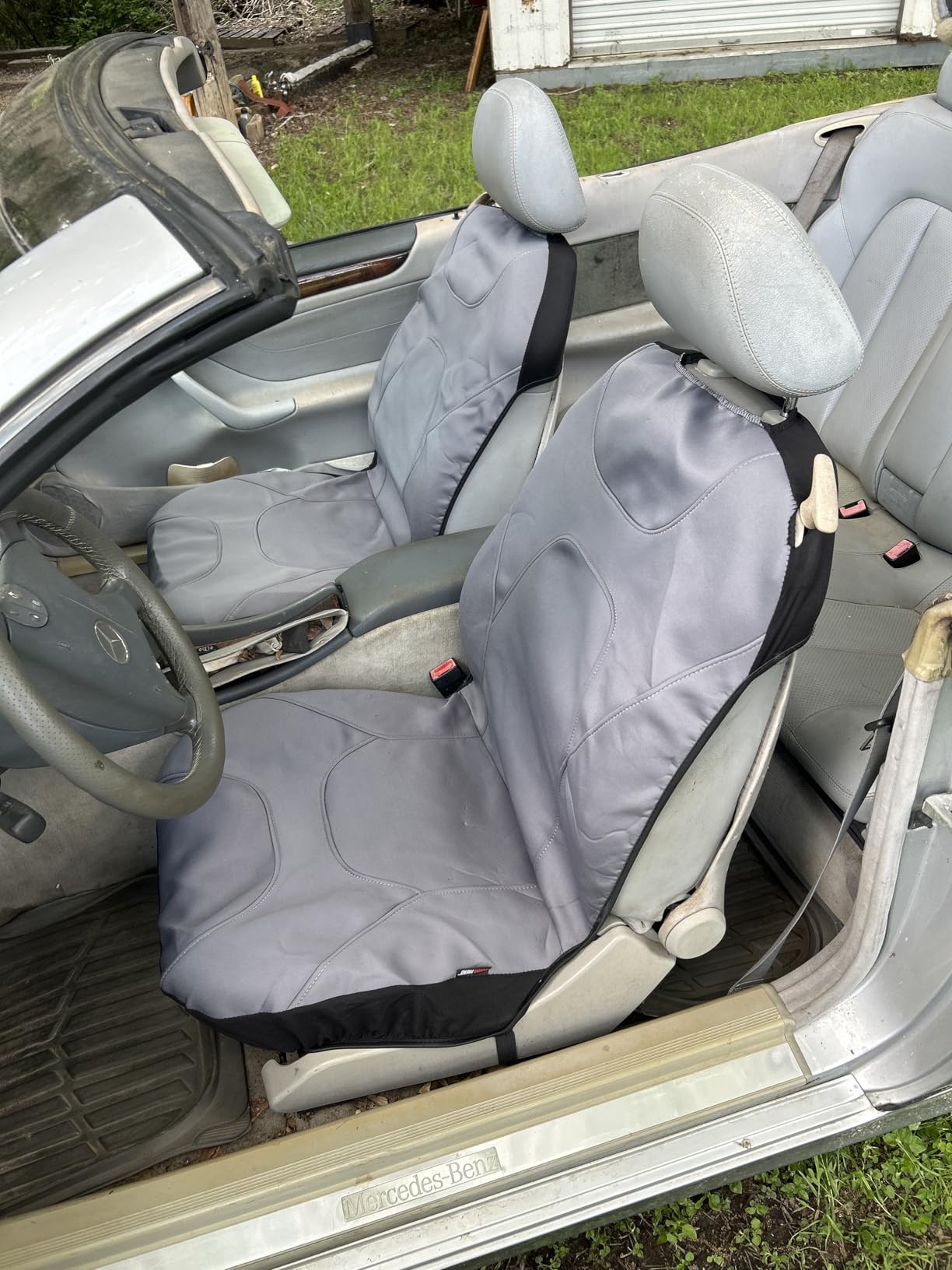 Motor Trend AquaShield Waterproof Front Seat Covers, Black Seat Covers for Cars - Neoprene Front Car Seats Cover, SUV Seat Covers Protector customer photo 2