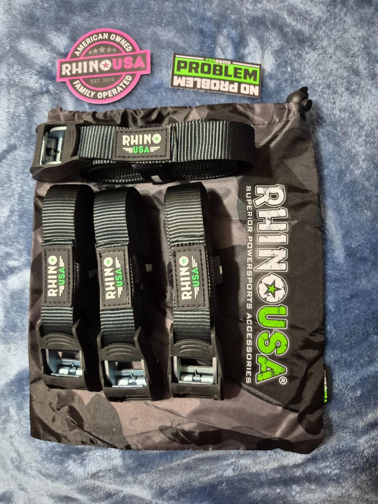 Rhino USA Lashing Straps Cargo Tie Downs (4PK) - 1,320lb lab Inspected Max Break Strength, Includes (4) Heavy Duty 1in x 12ft Cam Buckle Pull Straps. Best for Kayak, Cooler, Cargo customer photo 2
